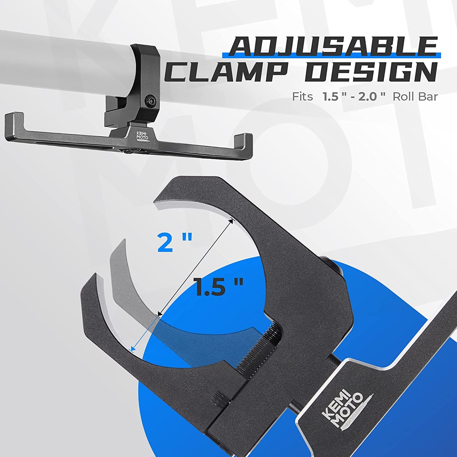 KEMIMOTO Hanger gancio casco UTV roll-bar 38-51 mm alluminio