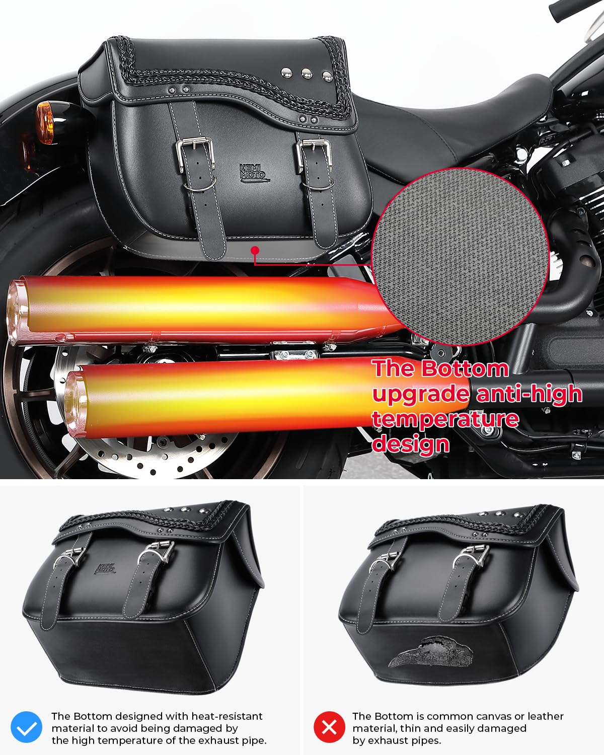 KEMIMOTO F1801-04601BK borsa laterale moto 30L impermeabile