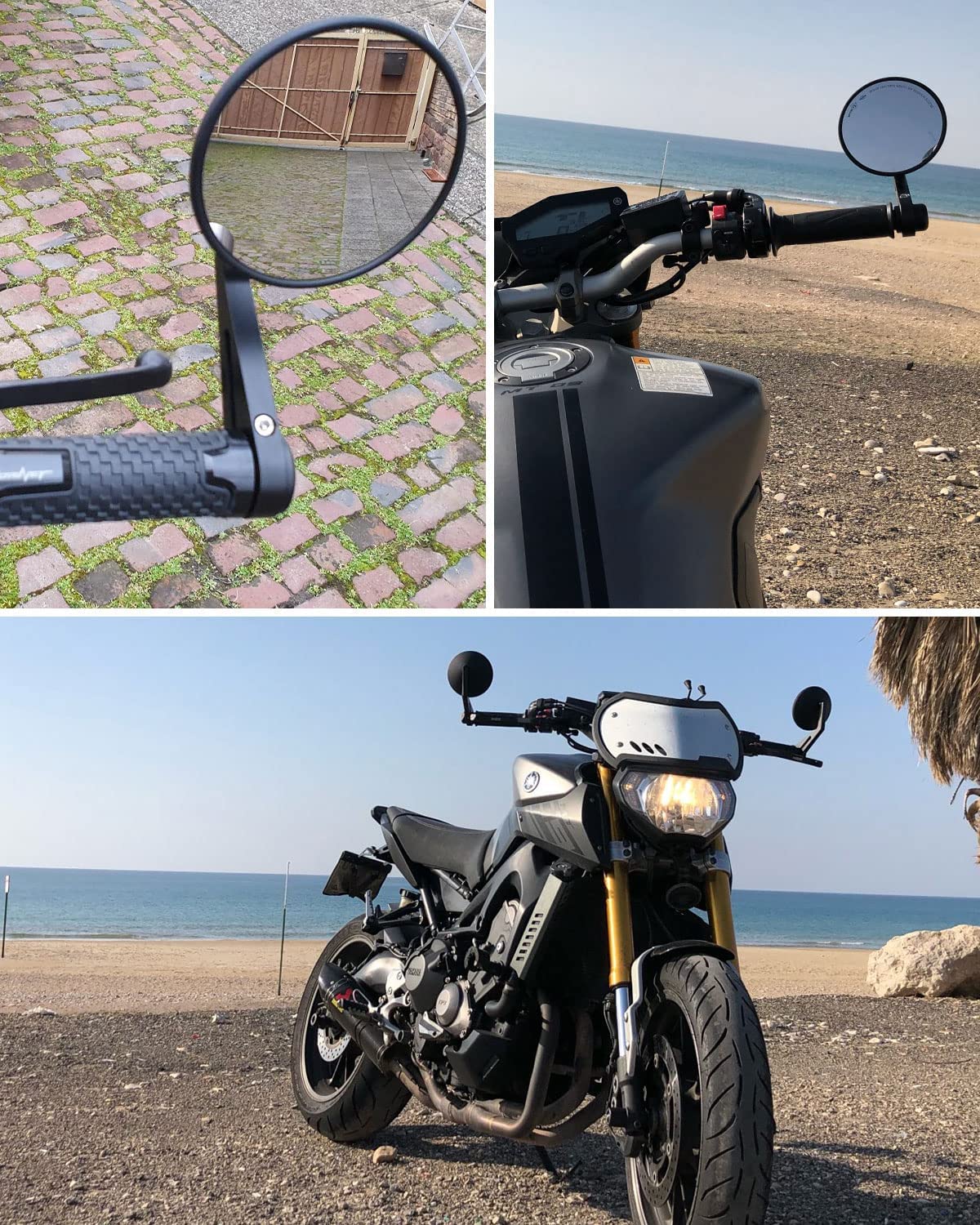 KEMIMOTO Universale Specchietti Manubrio Moto 7/8" Alluminio