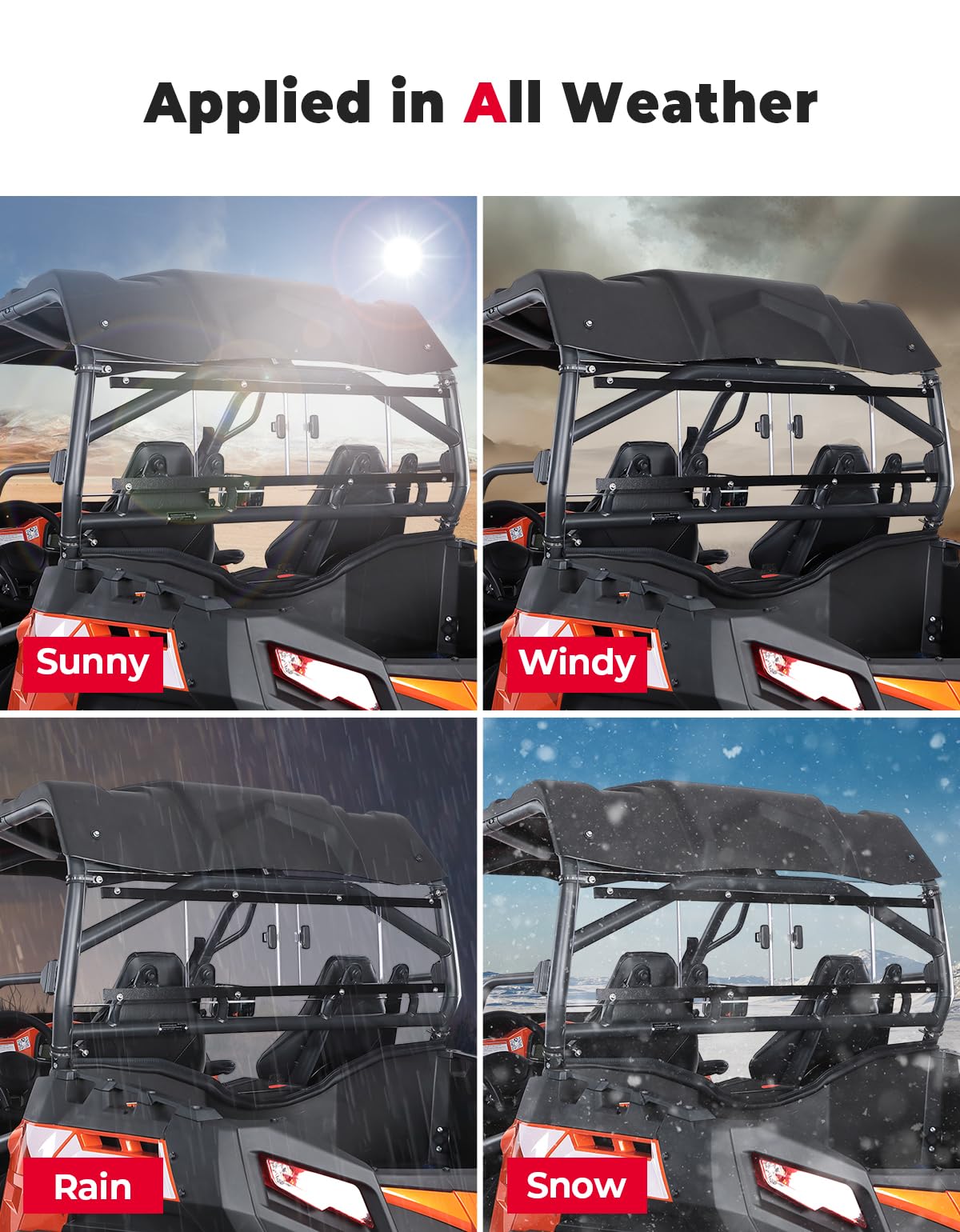 KEMIMOTO ZForce 500 800 1000 Lunotto Posteriore 2-in-1
