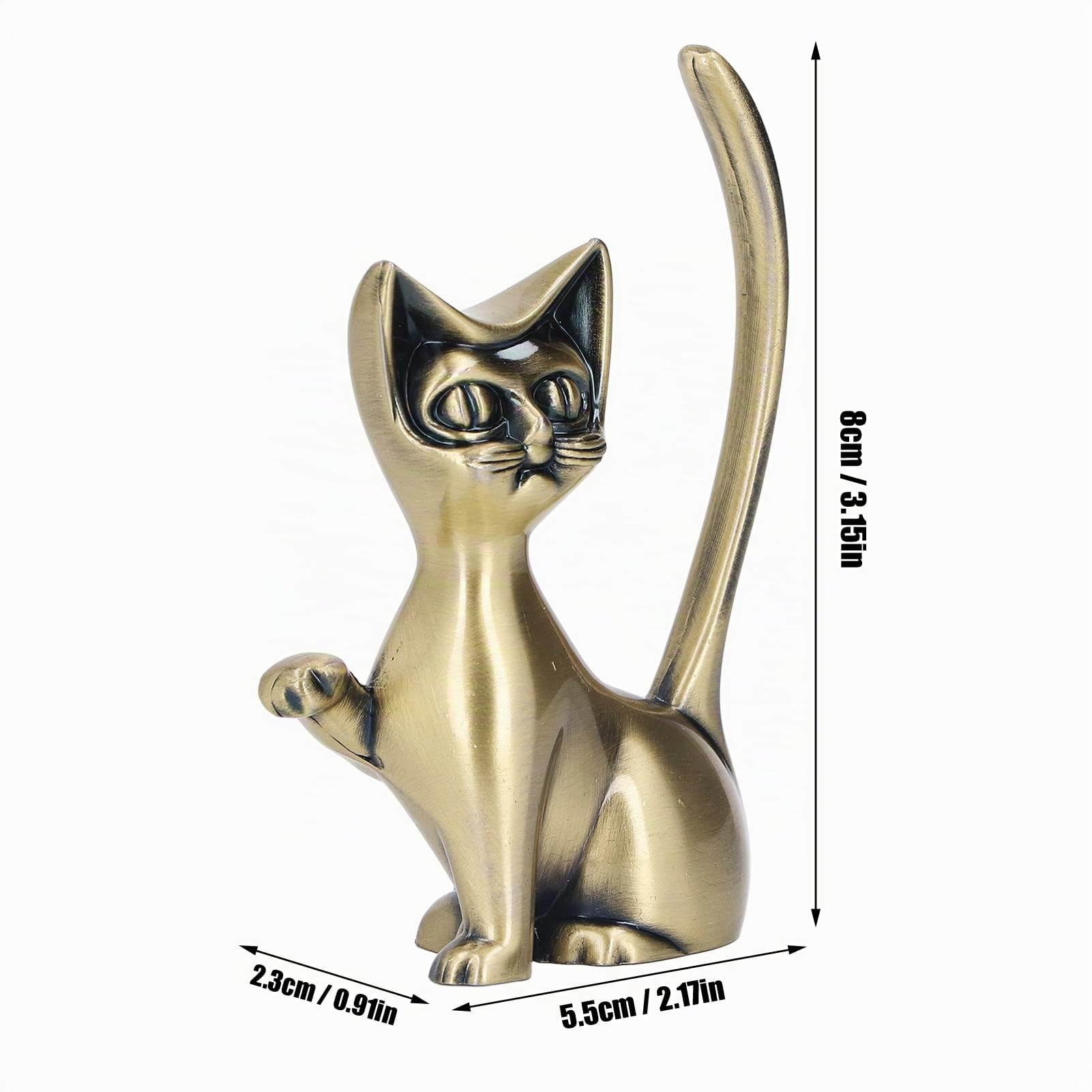 Hapivida Porta anelli gatto metallo oro #1
