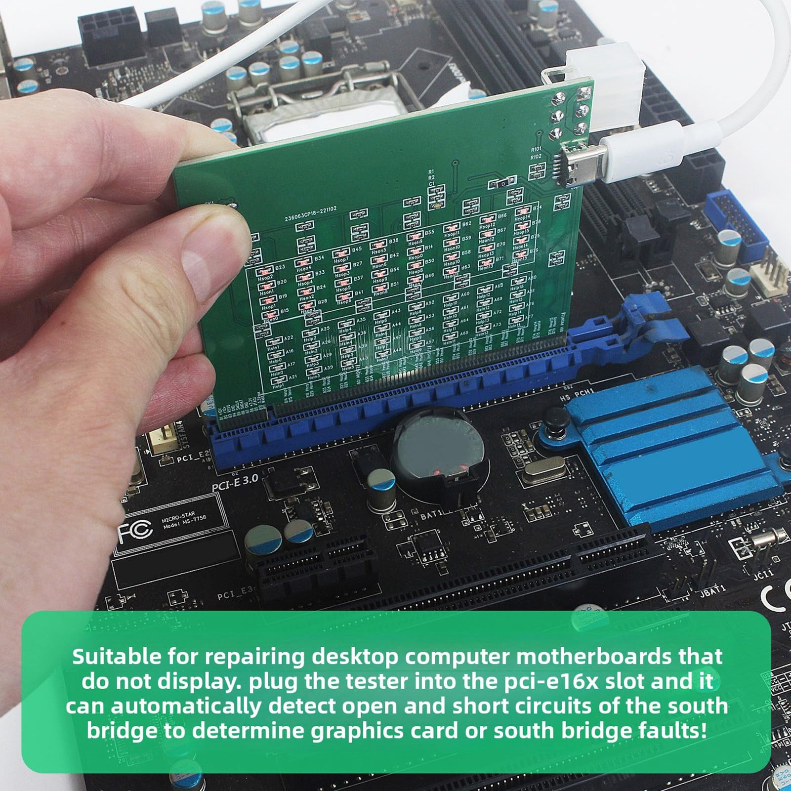 AOWINHIT Tester PCIe 16X scheda diagnostica LED 1 pz