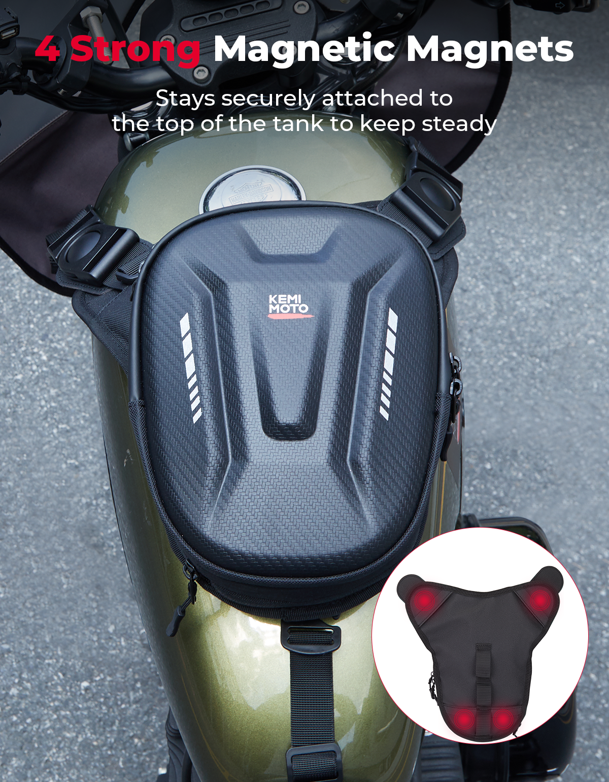 KEMIMOTO Borsa Serbatoio Moto Magnetica 12L EVA