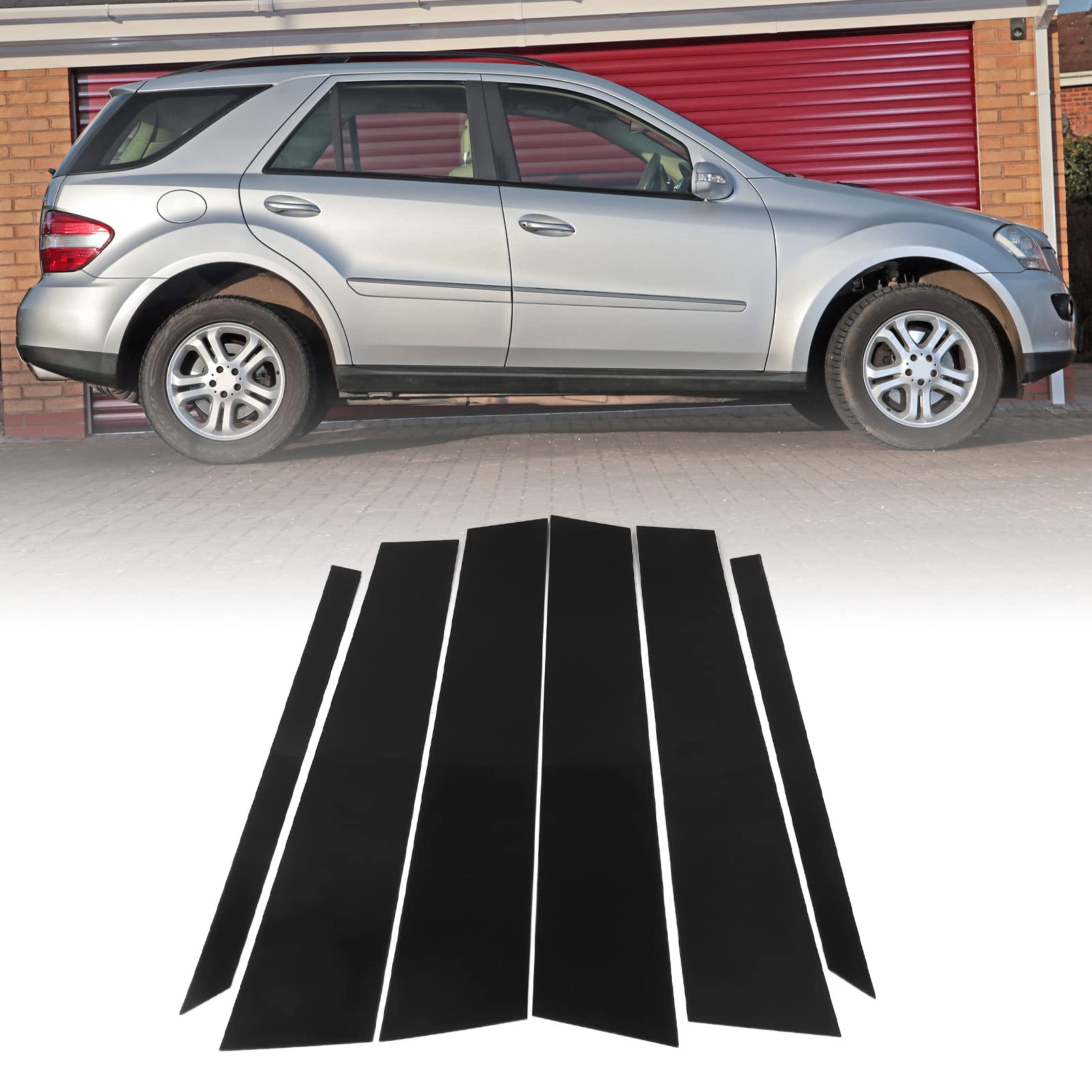 AOWINHIT W164 coprimontanti auto nero lucido 6 pezzi PC