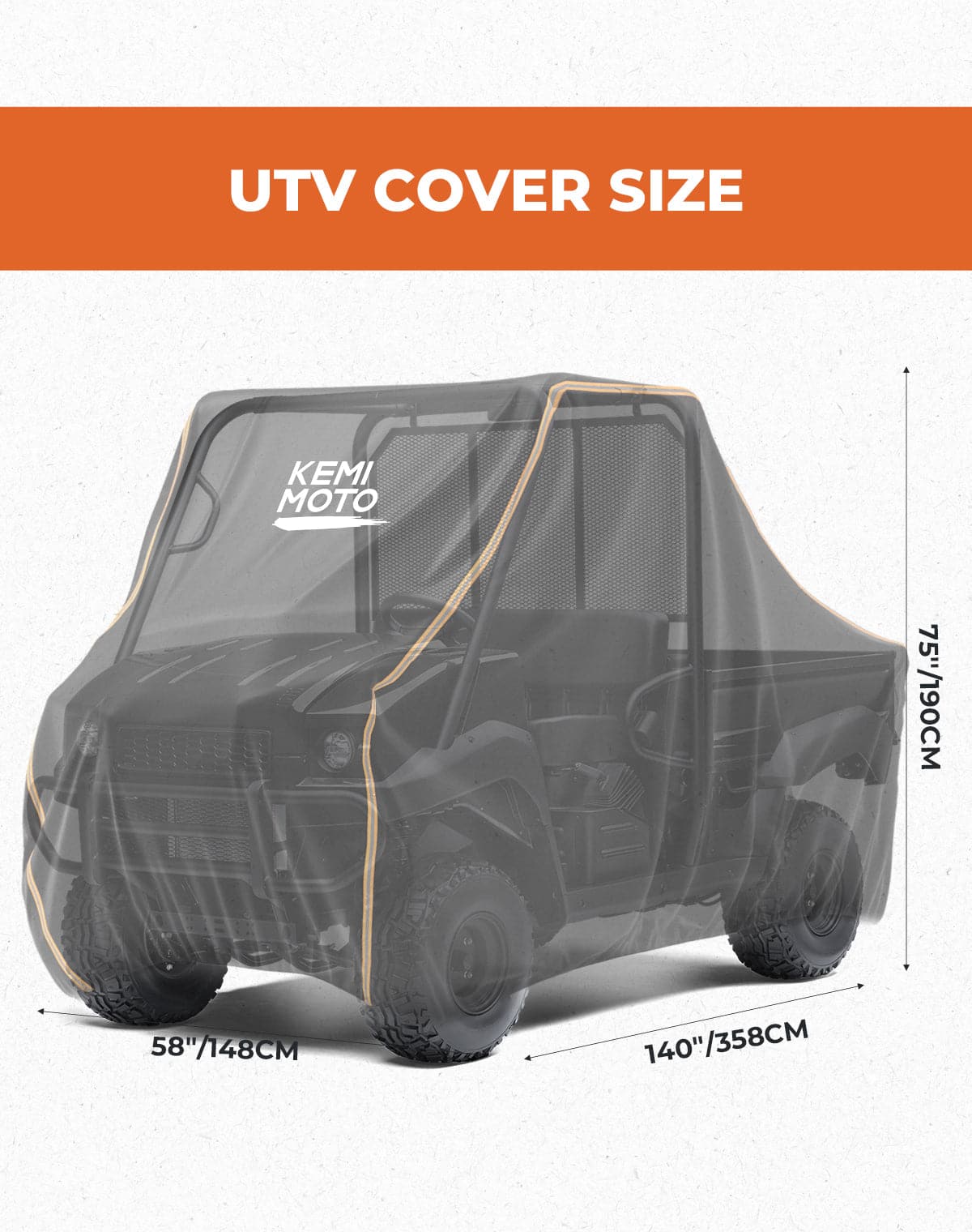KEMIMOTO Telo UTV 2-3 Posti 420D Impermeabile con Borsa