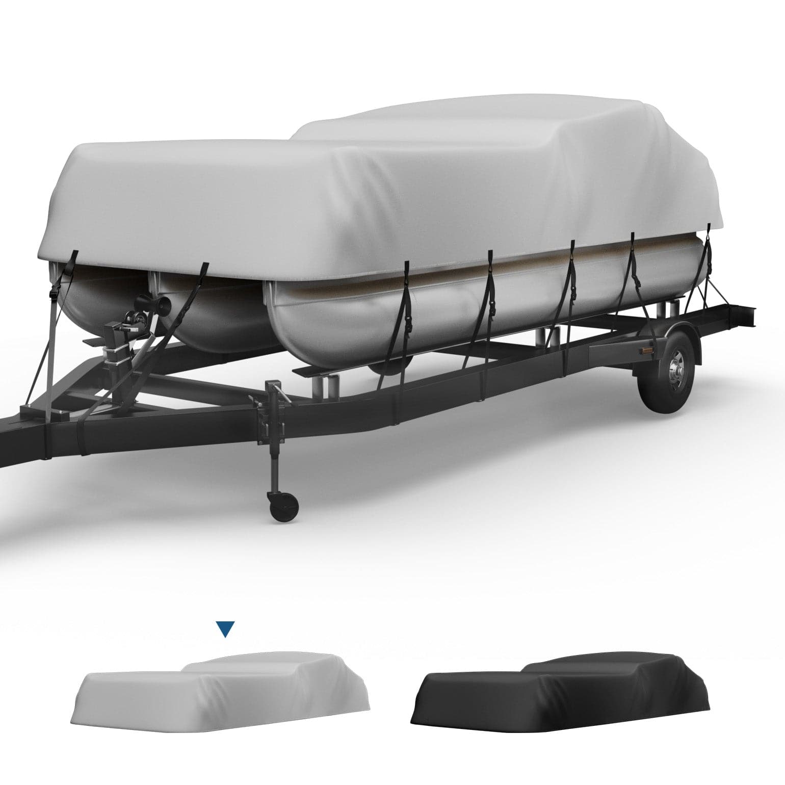 Kemimoto telo barca pontoon grigio 600D 21-24 ft impermeabile
