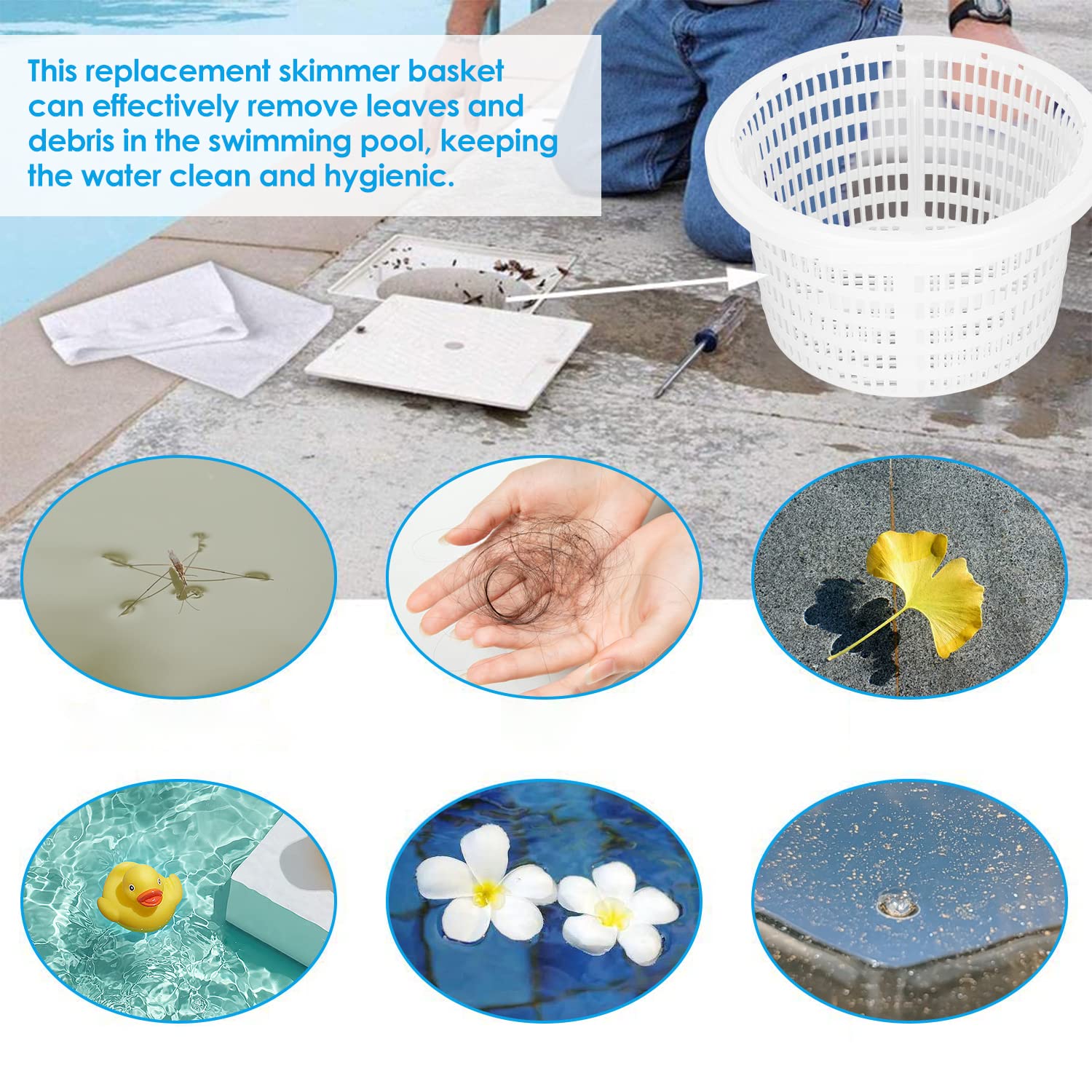 Hapivida Cestello Skimmer Piscina 1 Pezzo Plastica