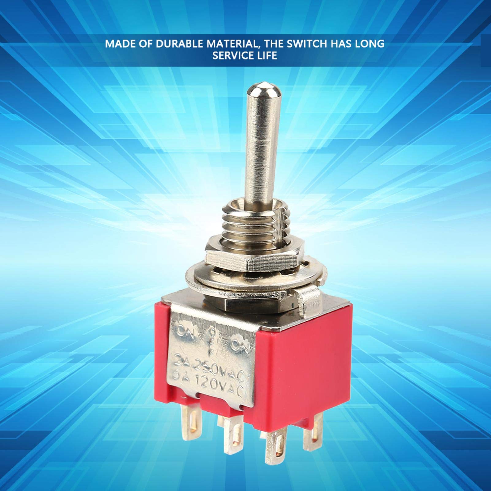 Kuuleyn Interruttore Levetta ON-OFF-ON DPDT 6 Pin 10 Pezzi