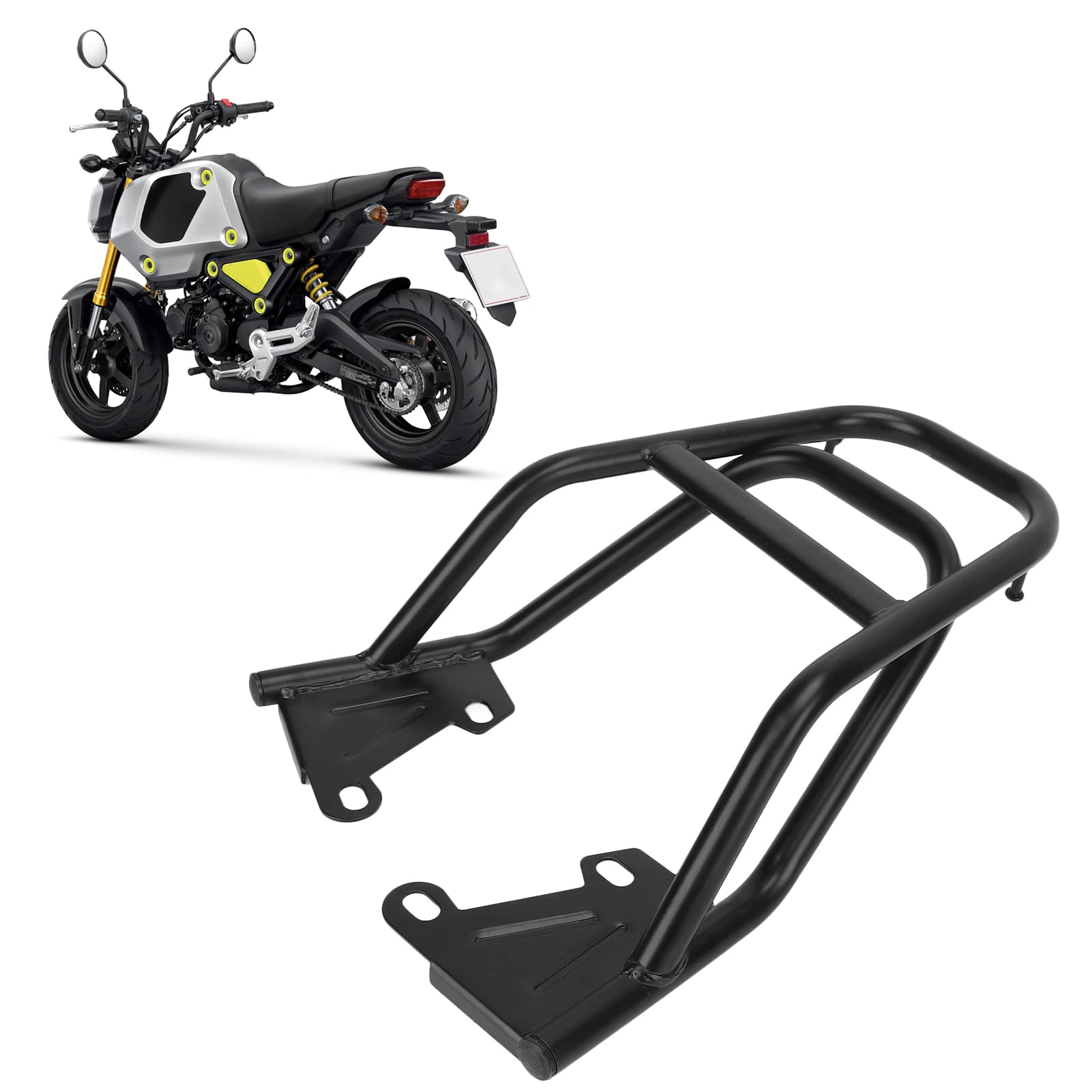 AOWINHIT Portapacchi Grom MSX125 M3 Posteriore Nero Ferro