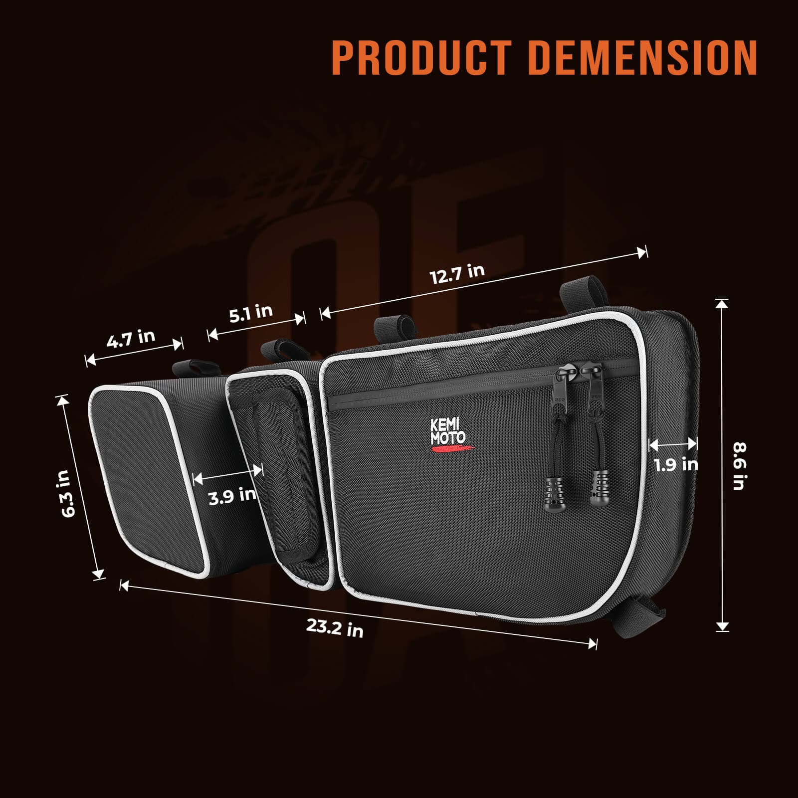 Kemimoto Maverick X3 bauletto posteriore 60L impermeabile