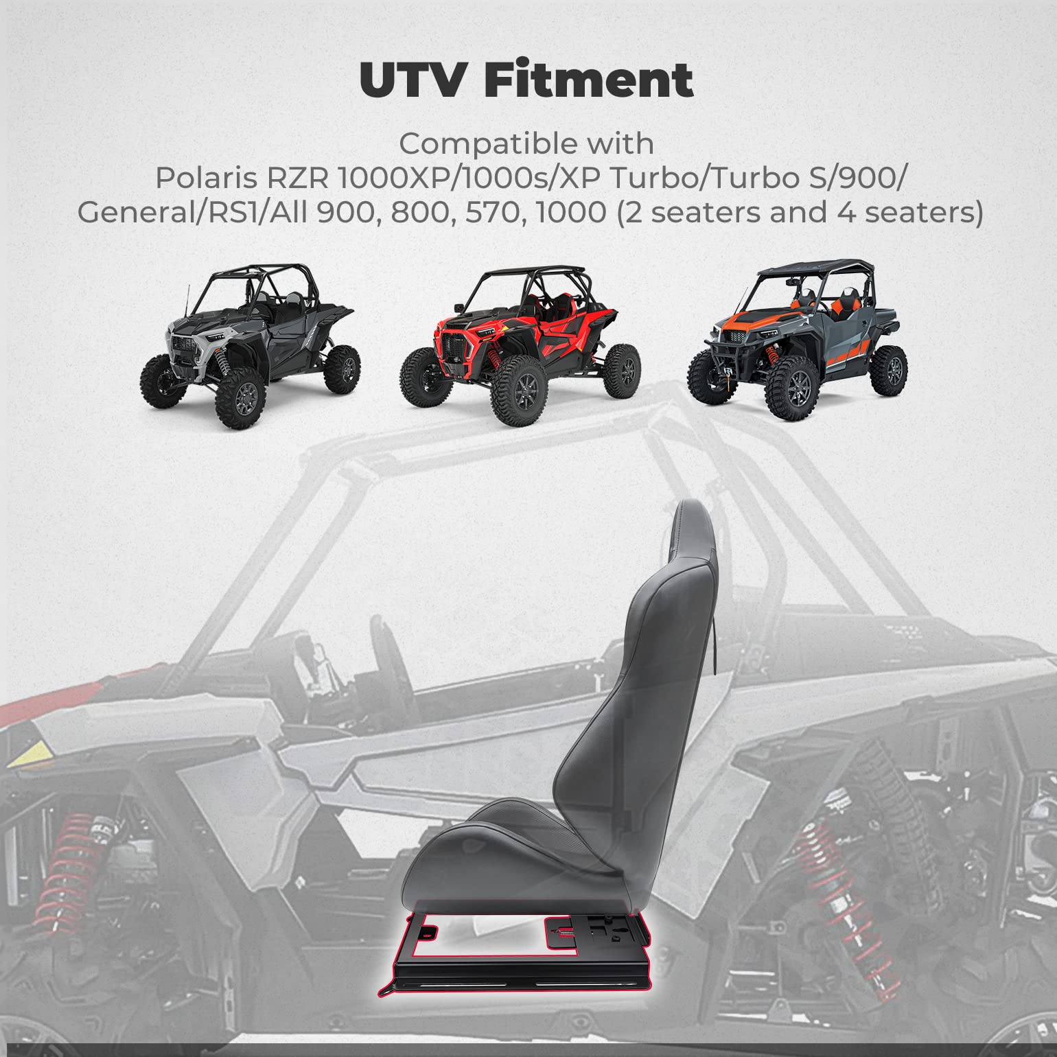 KEMIMOTO RZR Base Abbassamento Sedile UTV 1pz Ribassata 25mm