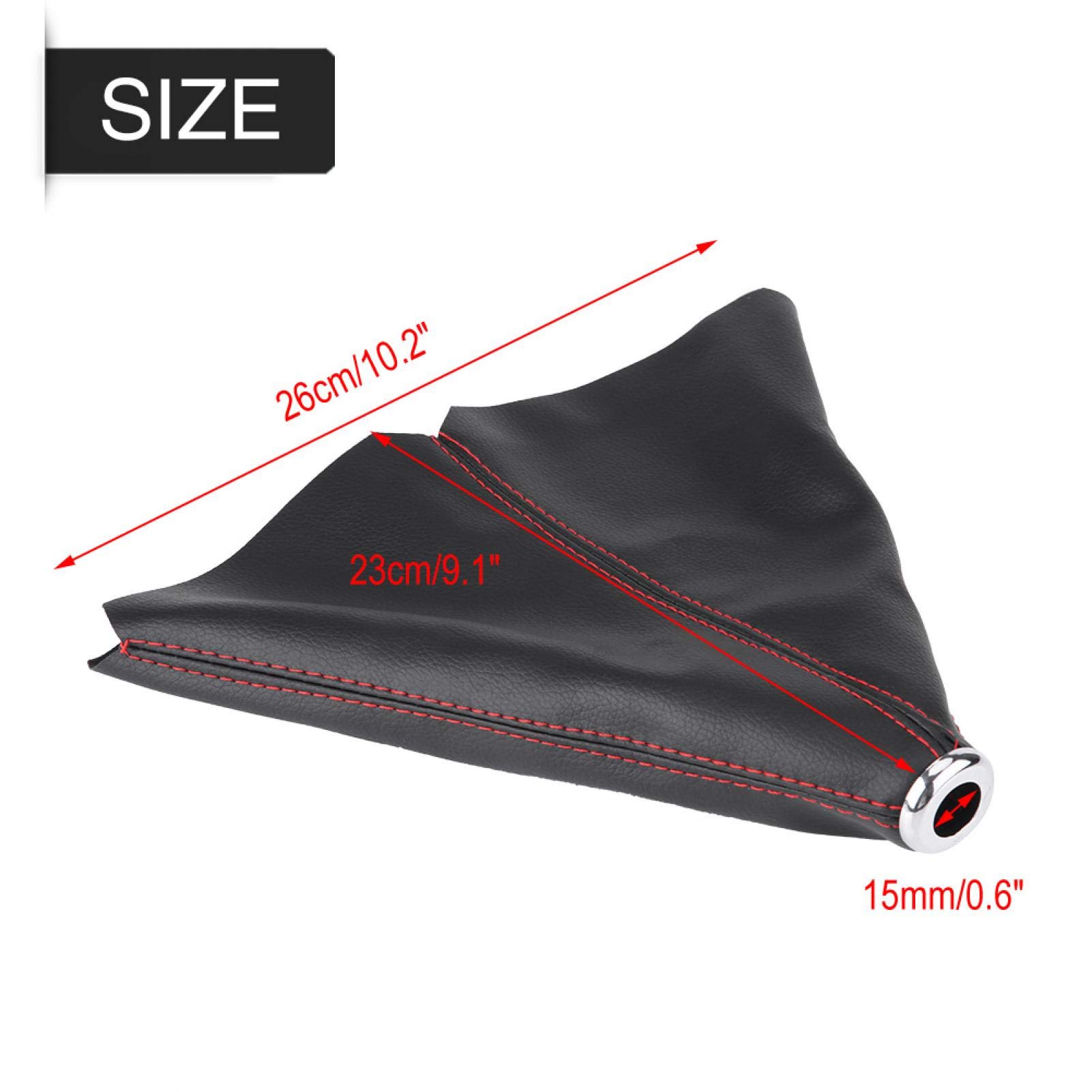 Kuuleyn cuffia cambio manuale pelle PU nera cuciture rosse