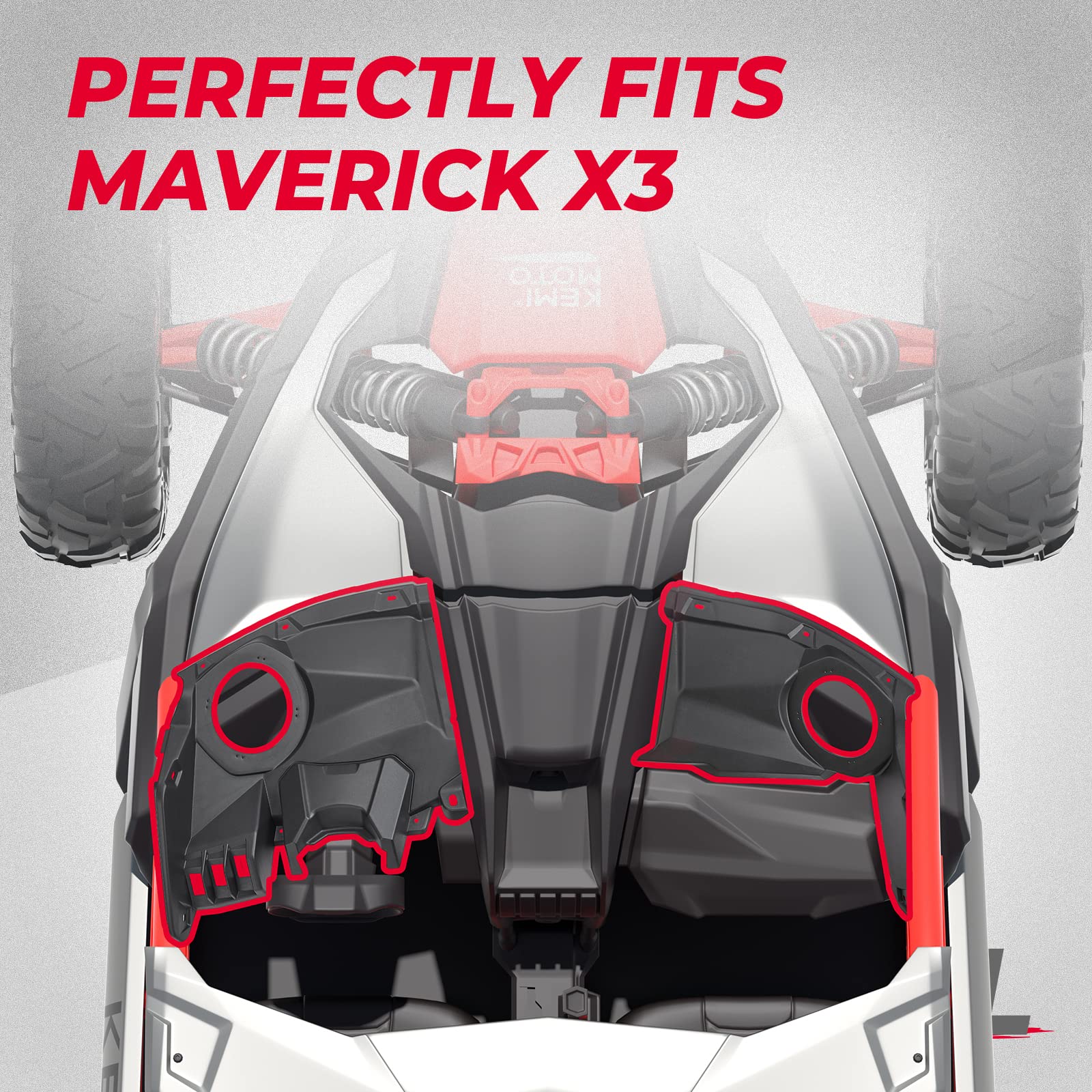 KEMIMOTO Maverick X3 supporti altoparlanti cruscotto 6,5 pollici