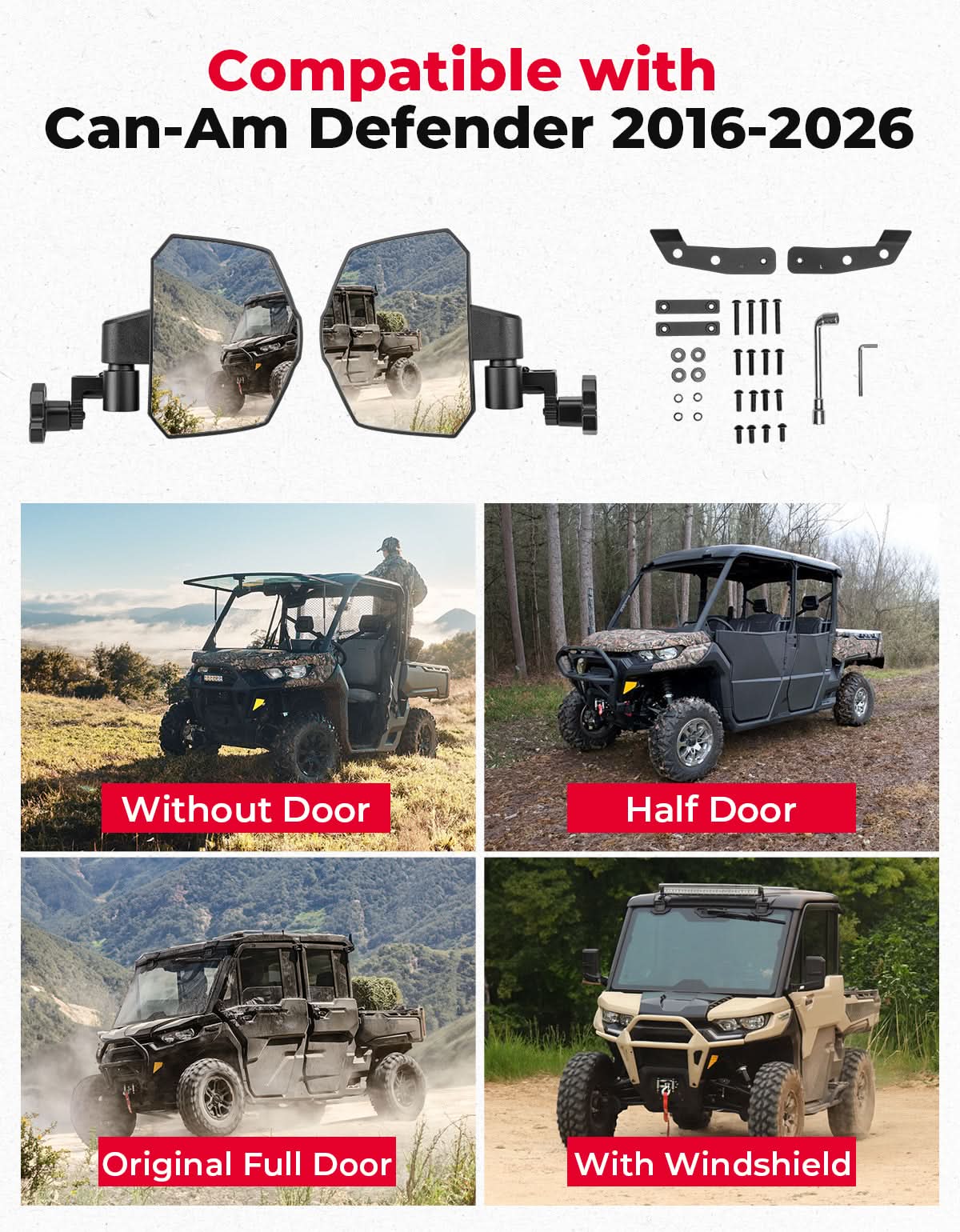 Kemimoto Defender specchietti laterali grandi