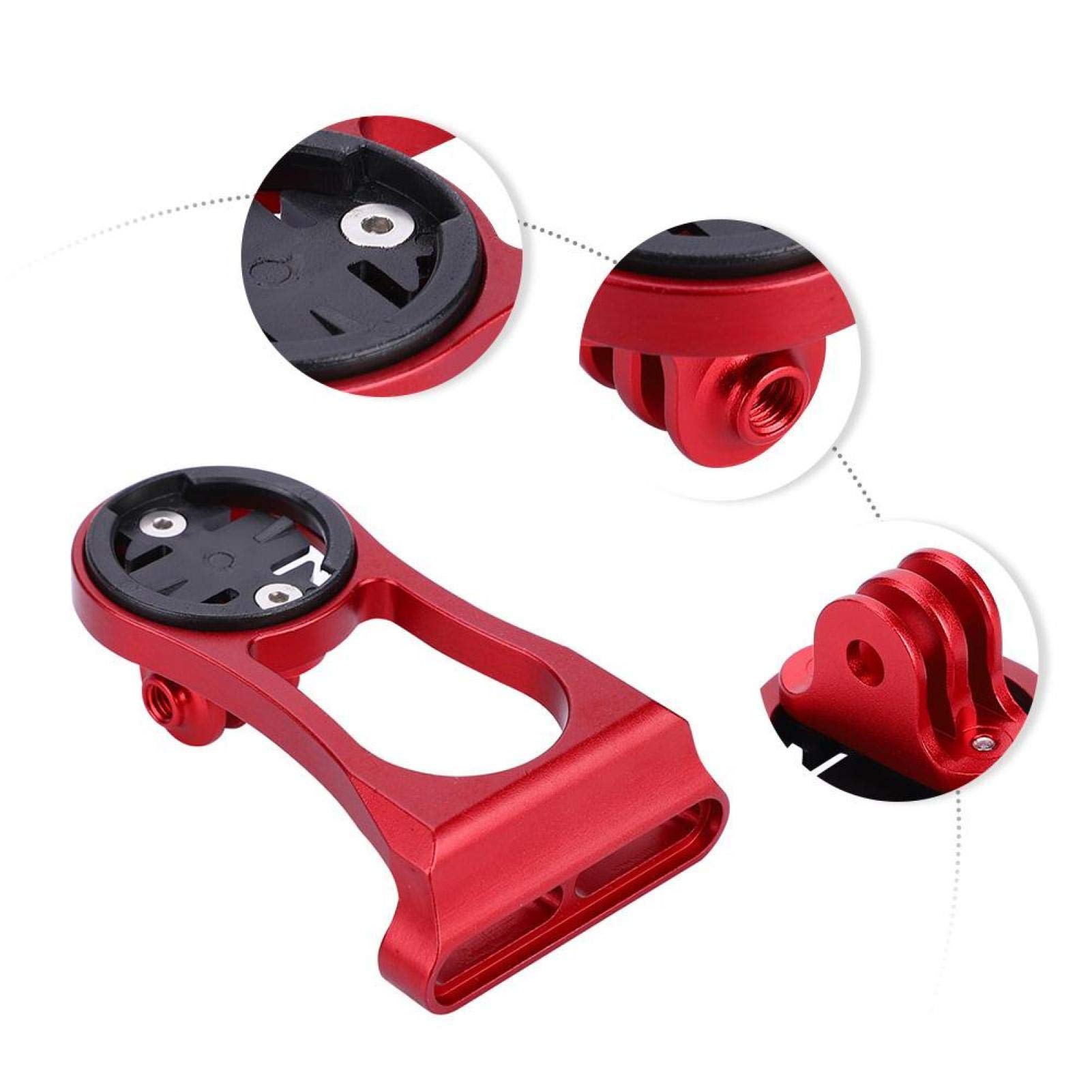 Kuuleyn Supporto manubrio bici computer e camera rosso