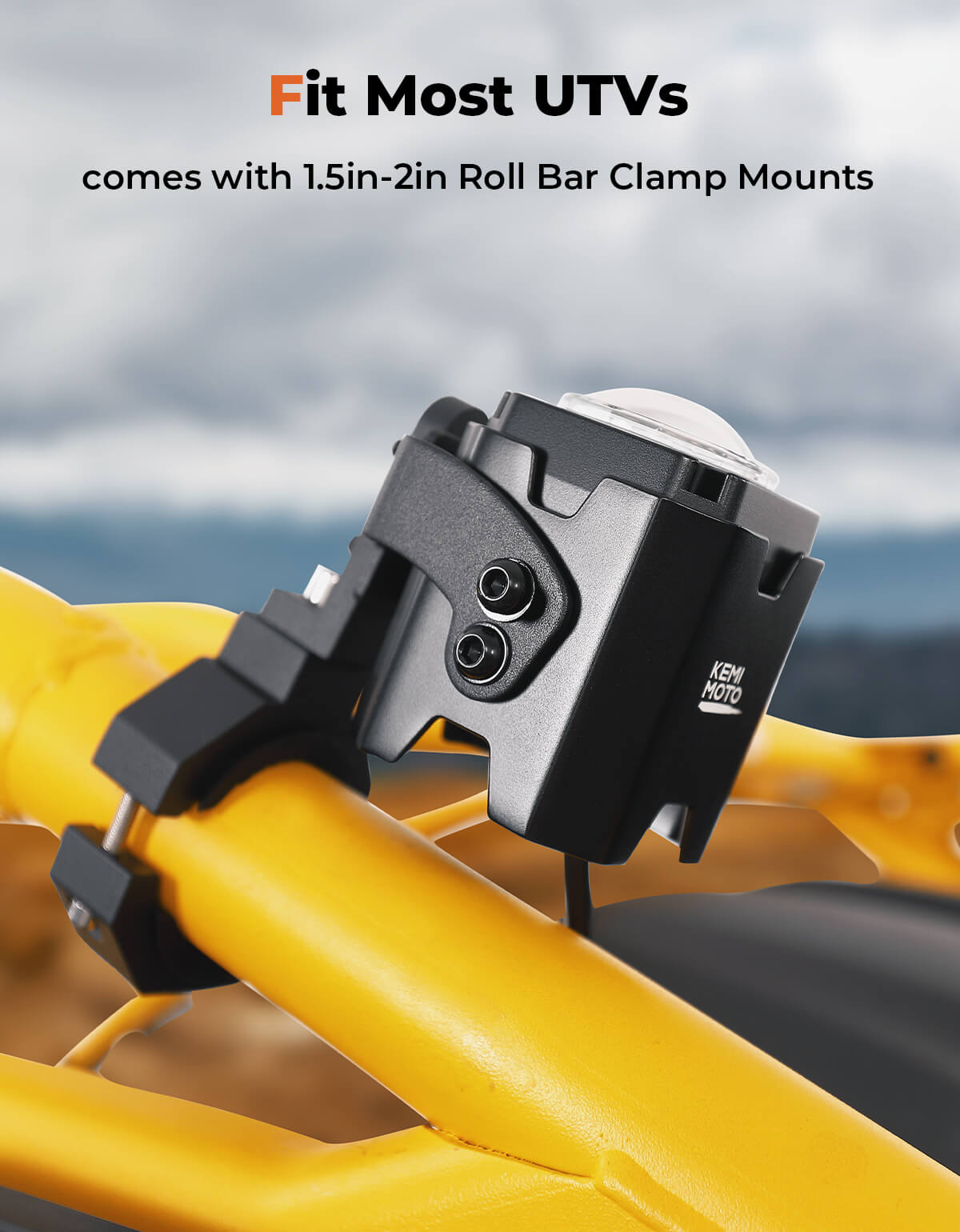 KEMIMOTO Fari LED UTV Spot con Morsetto 1.5-2" IP65