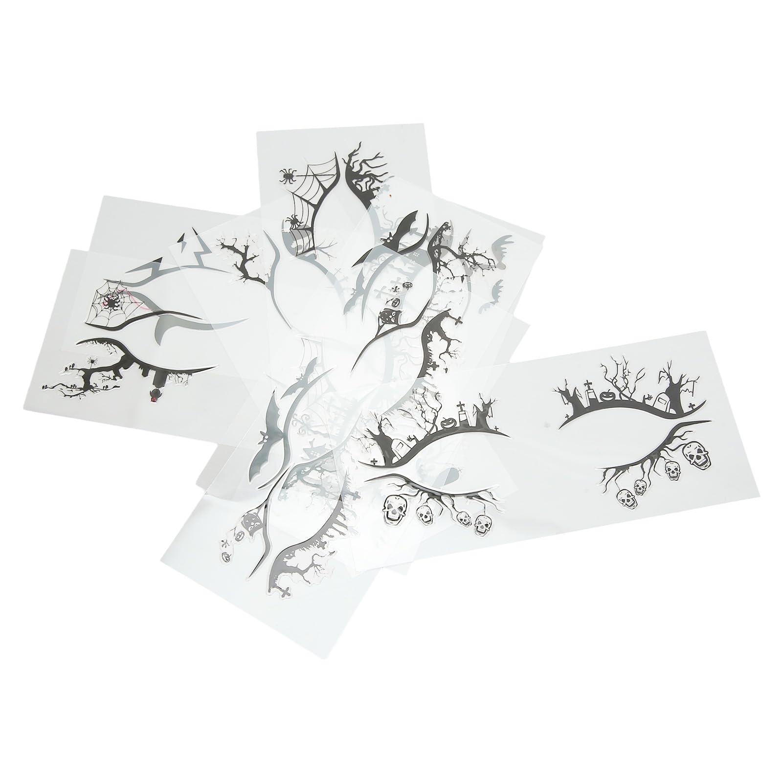 Kuuleyn Halloween adesivi eyeliner 8 fogli ragno pipistrello