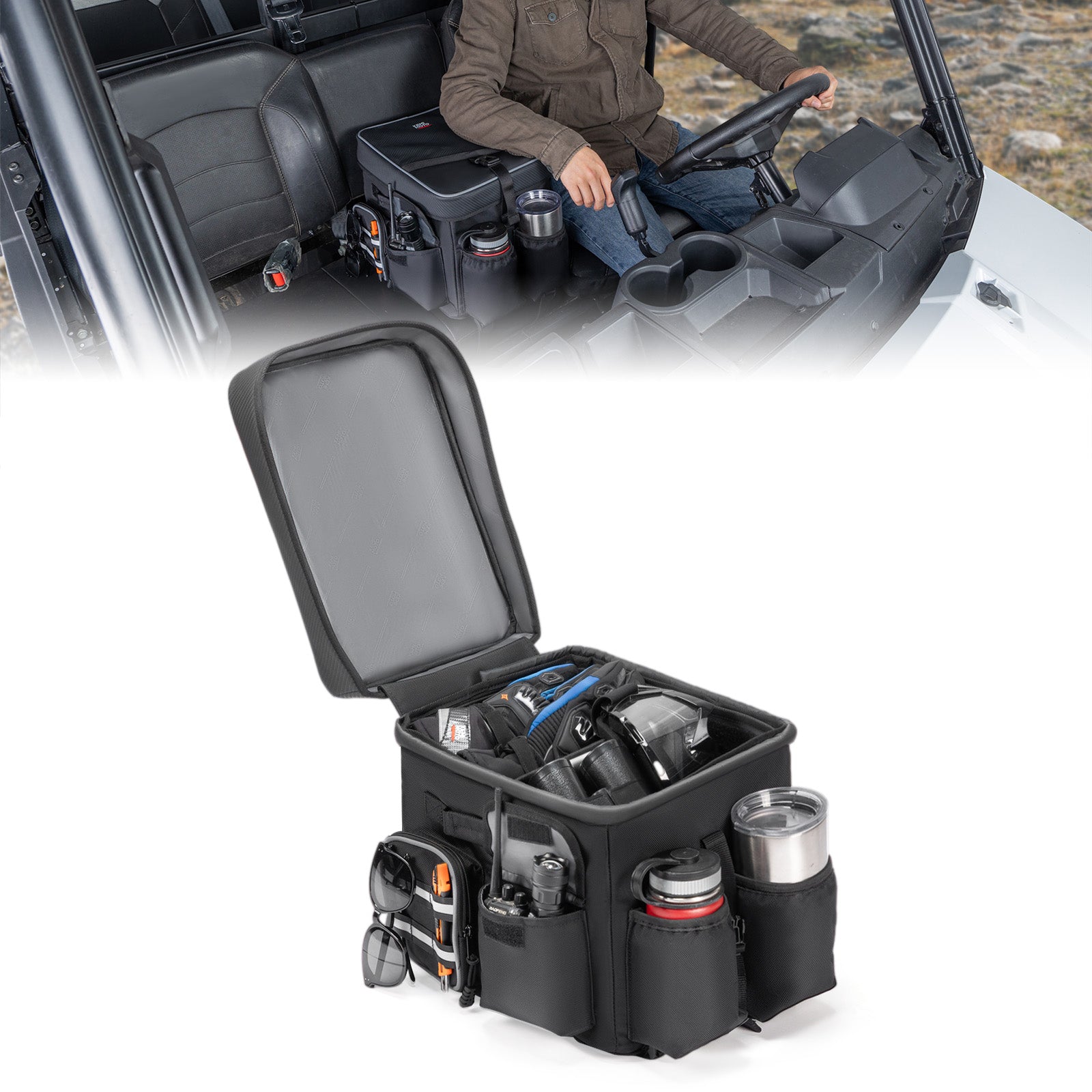 KEMIMOTO borsa sedile UTV 18L portabevande console centrale