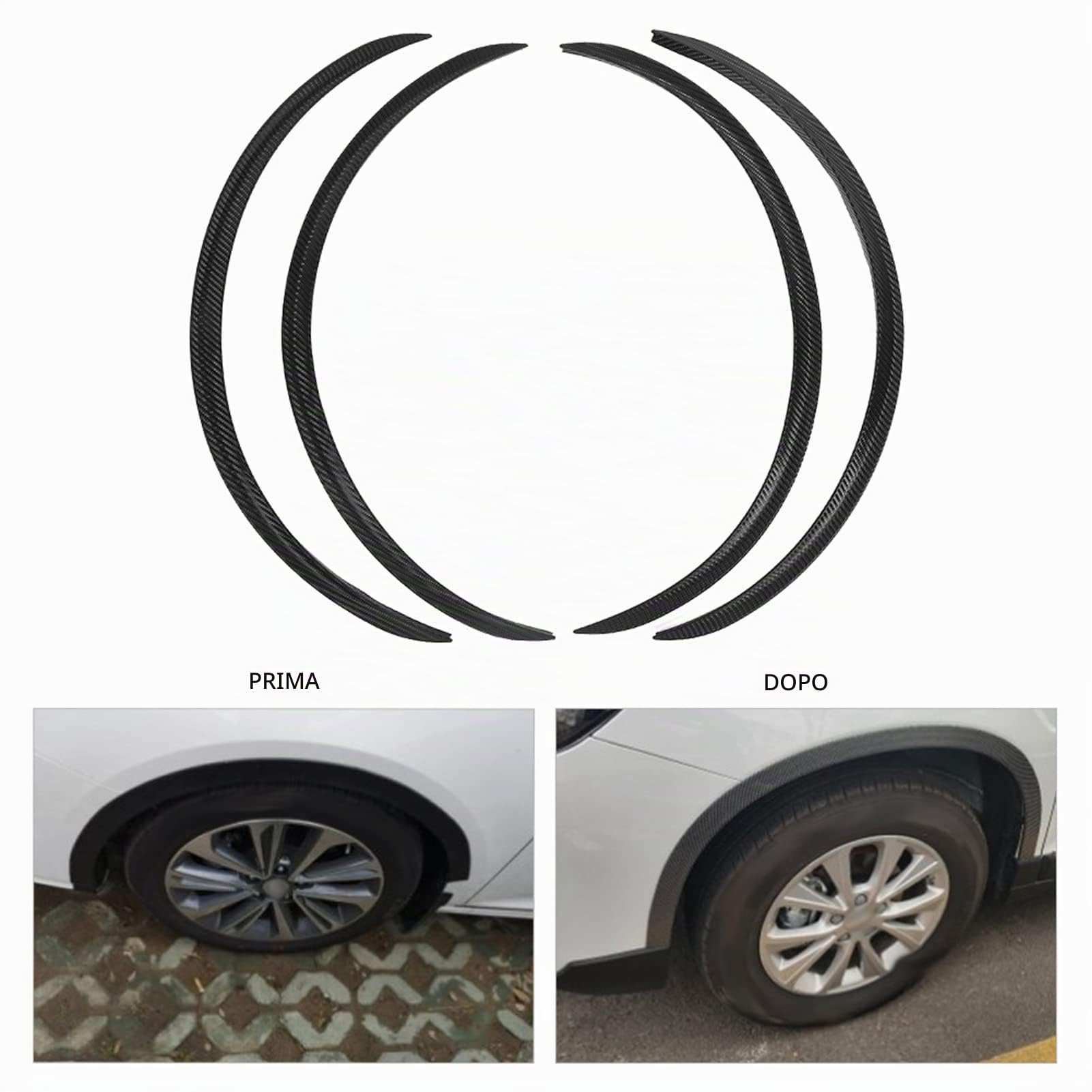 AOWINHIT Protezione Passaruota 28,4" Universale Fibra Carbonio