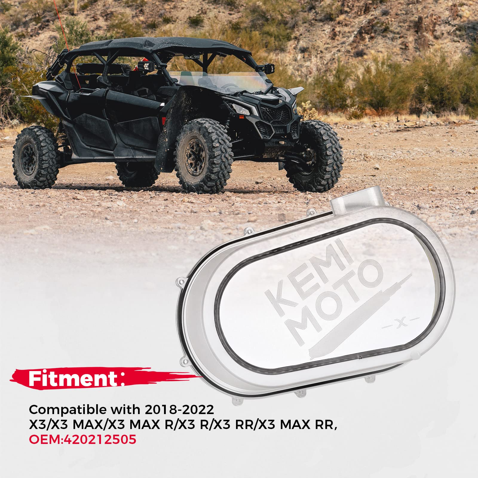 Kemimoto Maverick X3 cover frizione esterna RGB trasparente