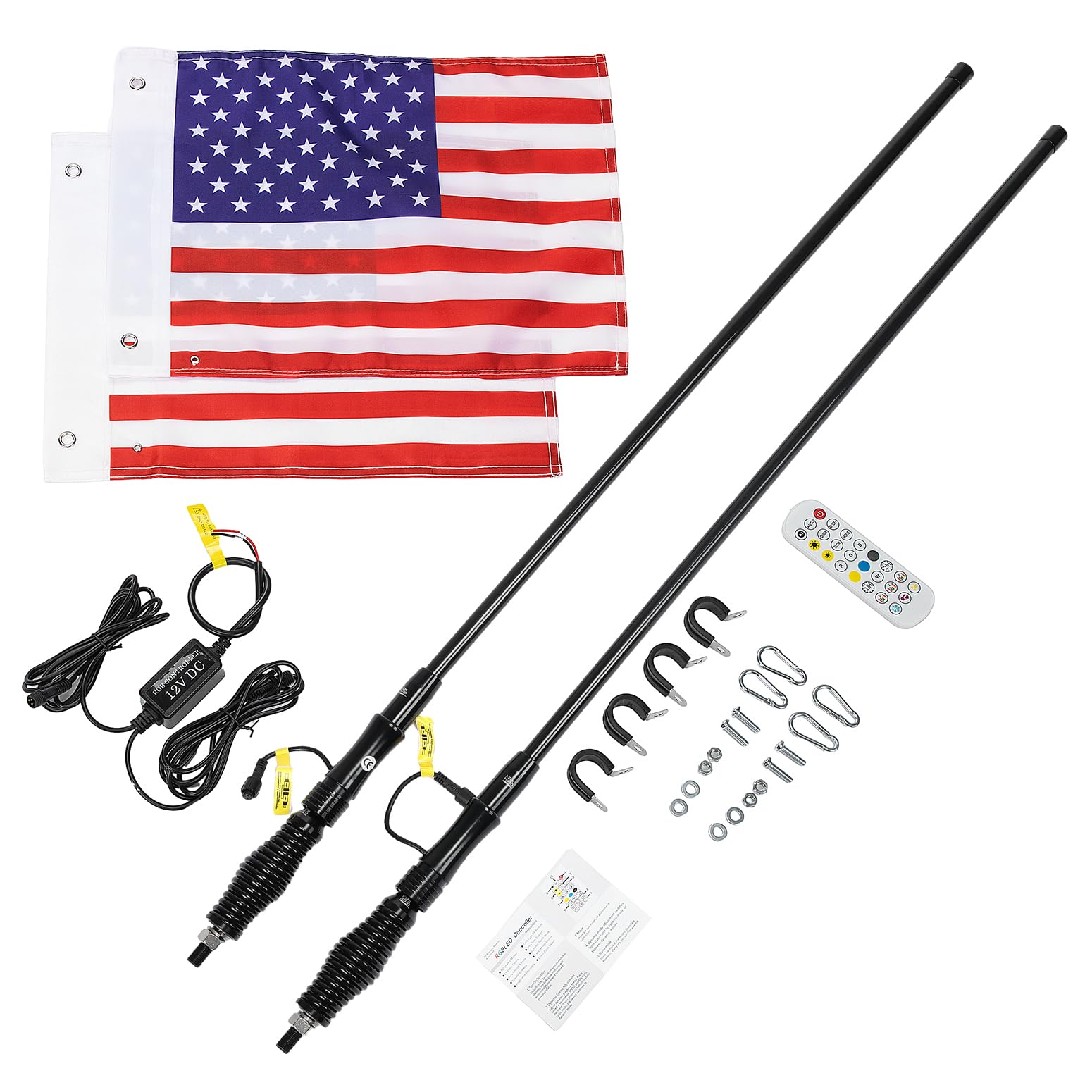 Kemimoto Whip Lights frustini LED 2 pezzi 3FT RGB IP67