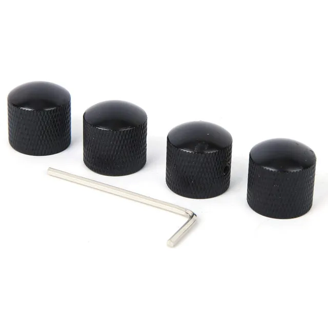 Kuuleyn Manopole Chitarra Elettrica Nere 4 Pezzi Metallo