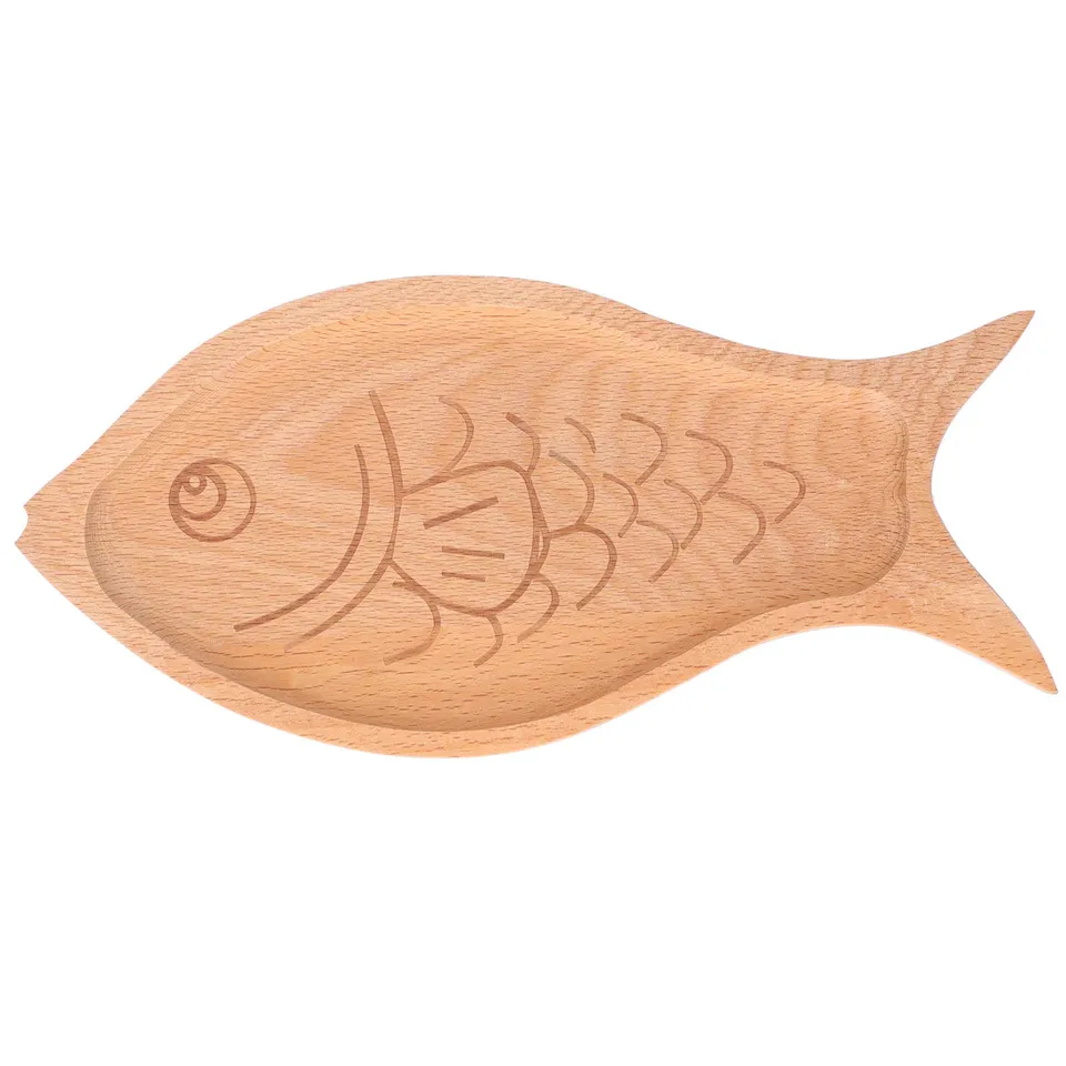Kuuleyn Piatto Legno Pesce Vassoio Frutta Naturale