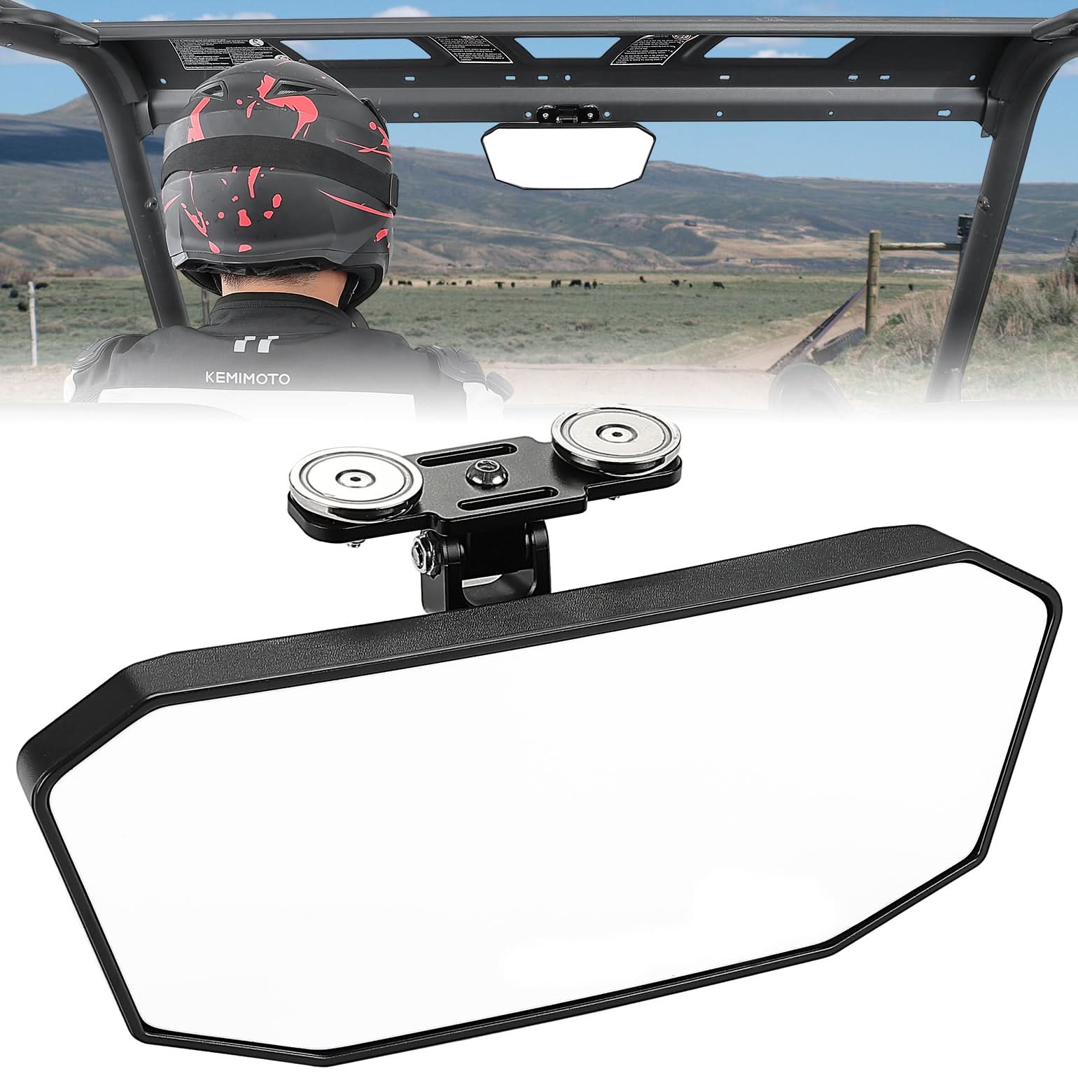 KEMIMOTO Specchietto magnetico UTV grandangolare universale