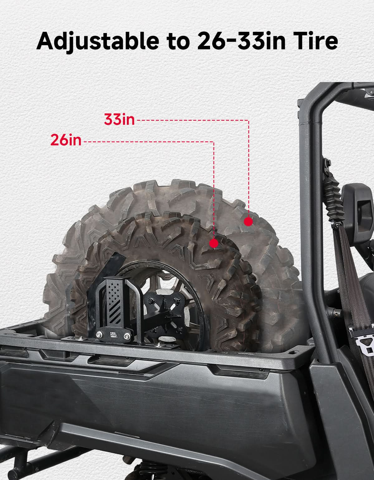 KEMIMOTO Defender Supporto Ruota di Scorta UTV 26-33" Acciaio