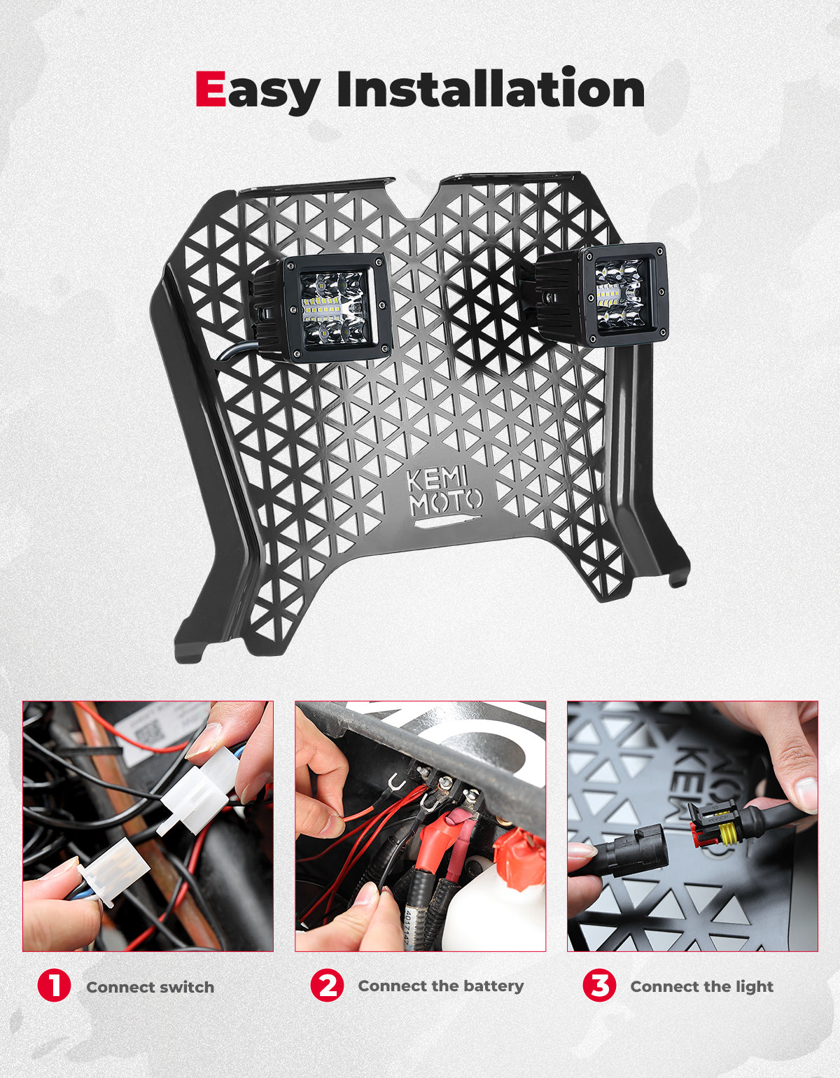 KEMIMOTO Griglia Anteriore RZR XP 1000 LED Nera