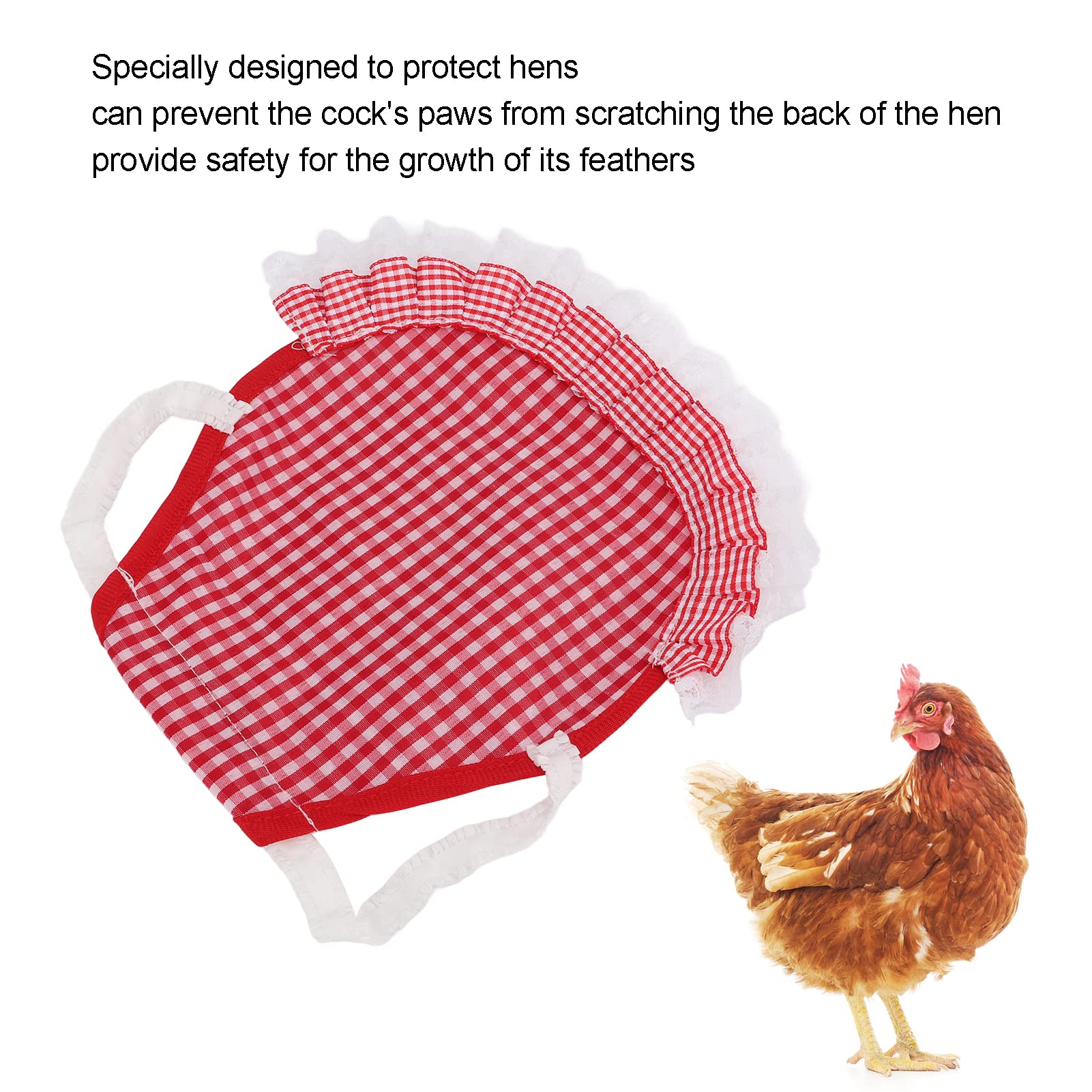 Kuuleyn Sella Protettiva per Galline Plaid Rosso Riutilizzabile