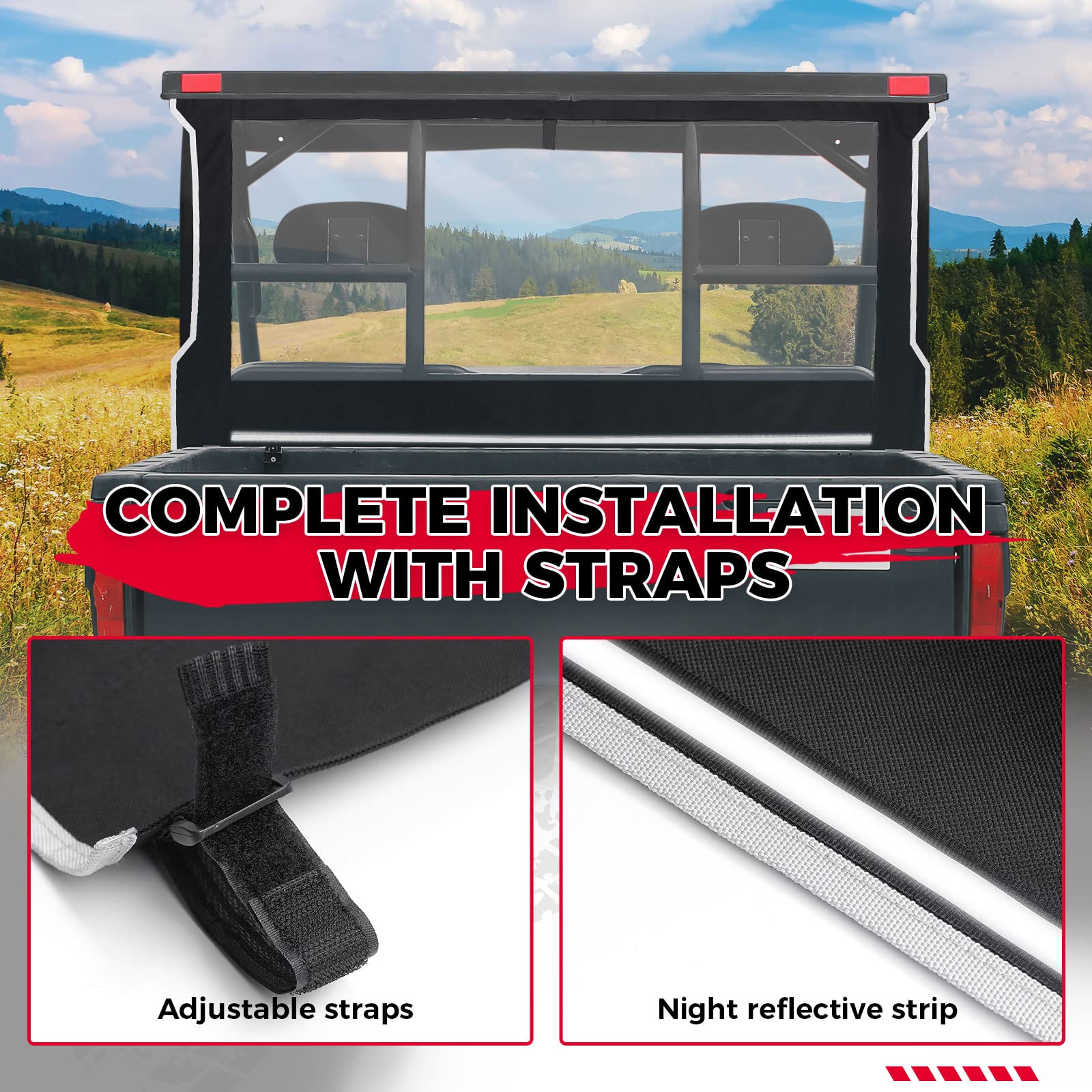 KEMIMOTO FTVWS014 lunotto posteriore UTV per Ranger 500 PVC