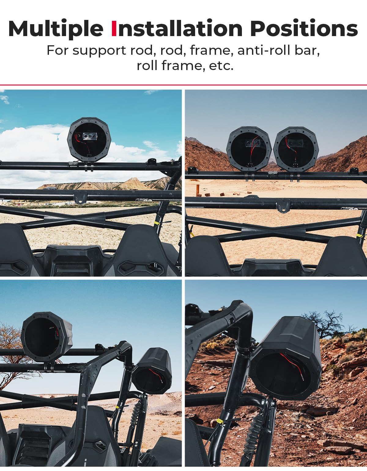 KEMIMOTO Cassa Altoparlante 8 Pollici per Roll Bar Universale