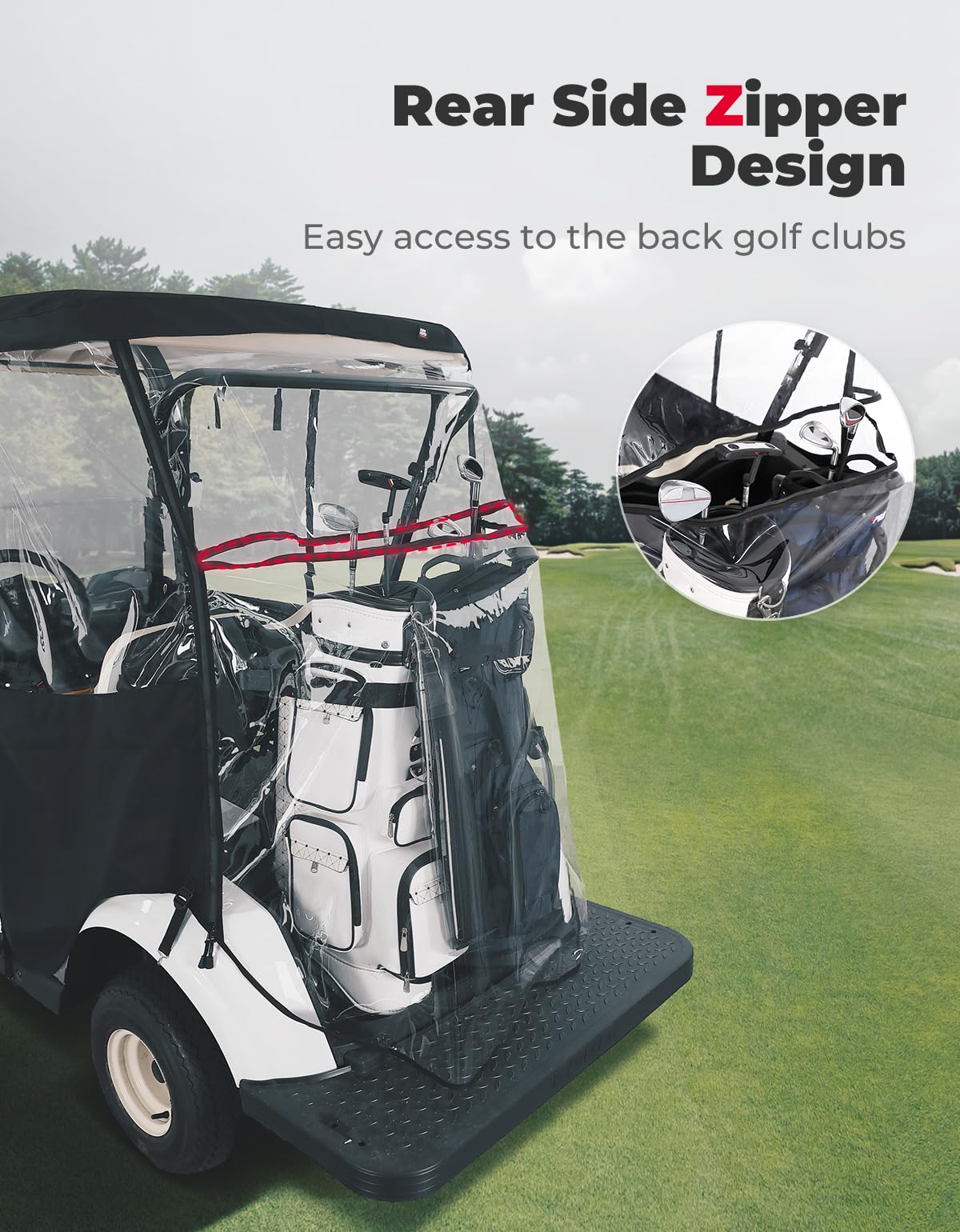 KEMIMOTO 600D Copertura Golf Cart Impermeabile 2 Posti