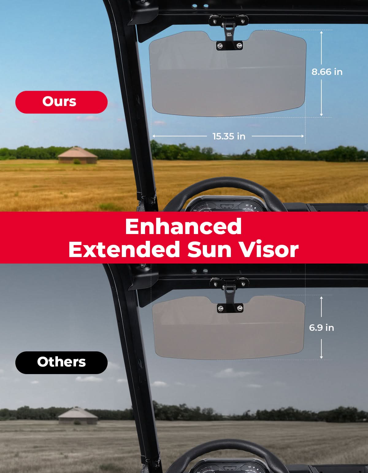 KEMIMOTO visiera parasole magnetica UTV antiriflesso universale