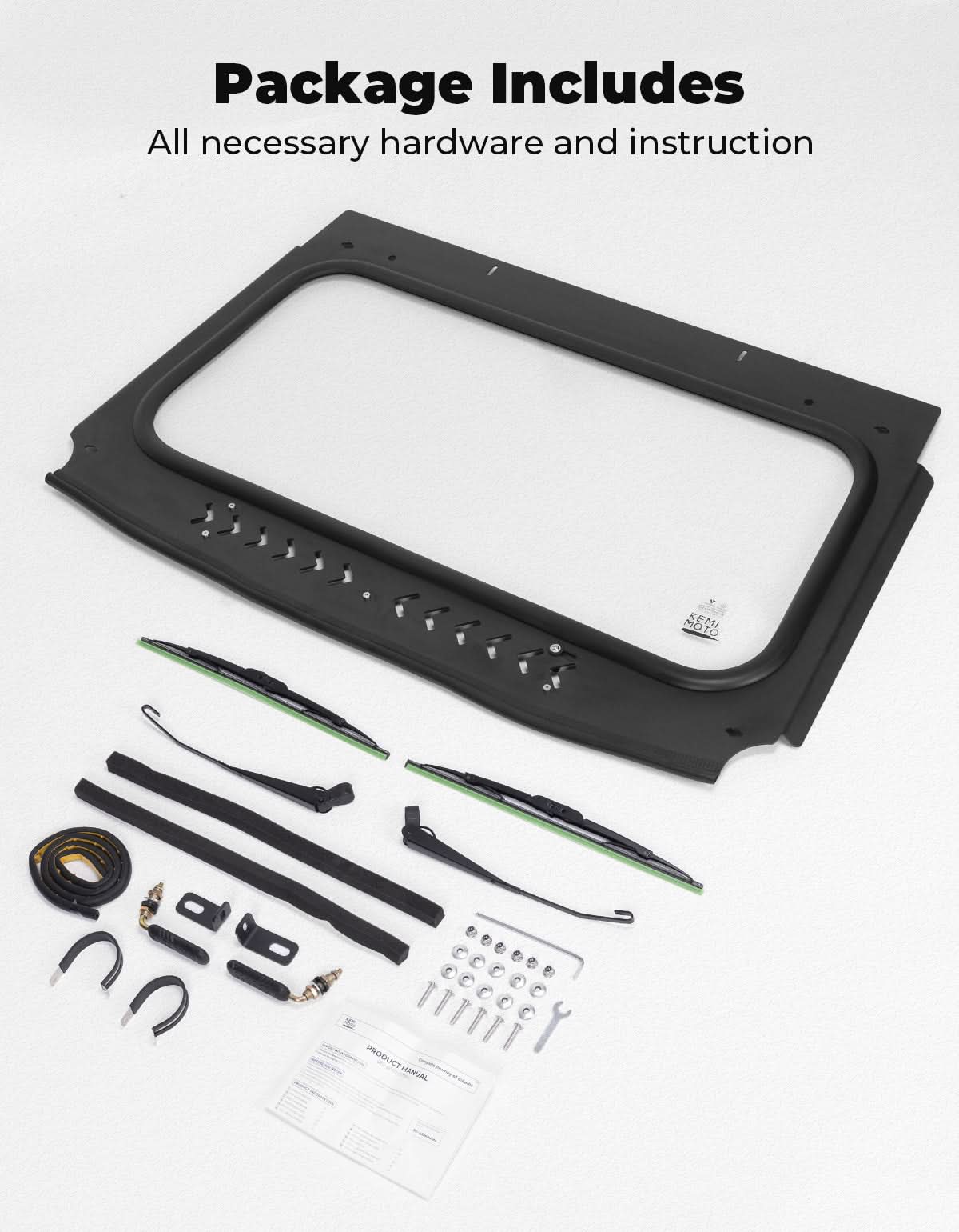 Kemimoto Teryx KRX 1000 parabrezza vetro con tergicristalli