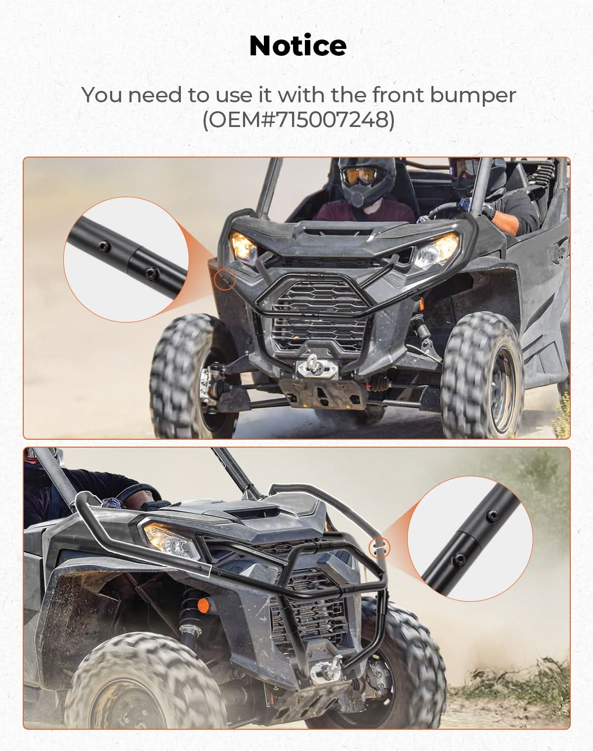 KEMIMOTO Paraurti Anteriore Commander 700 1000 Acciaio