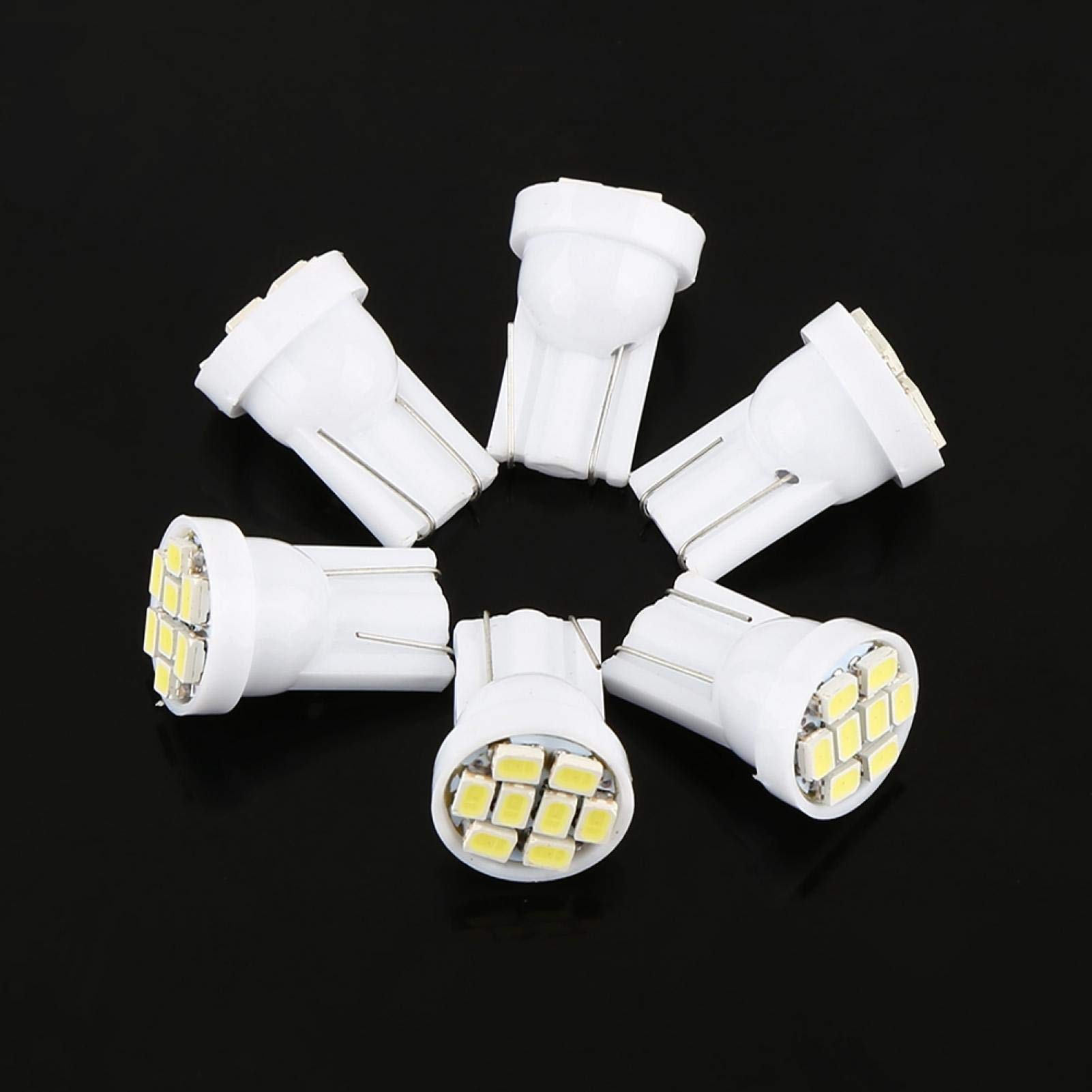Kuuleyn Lampadine LED T10 8 SMD 1206 Bianche 100 Pezzi