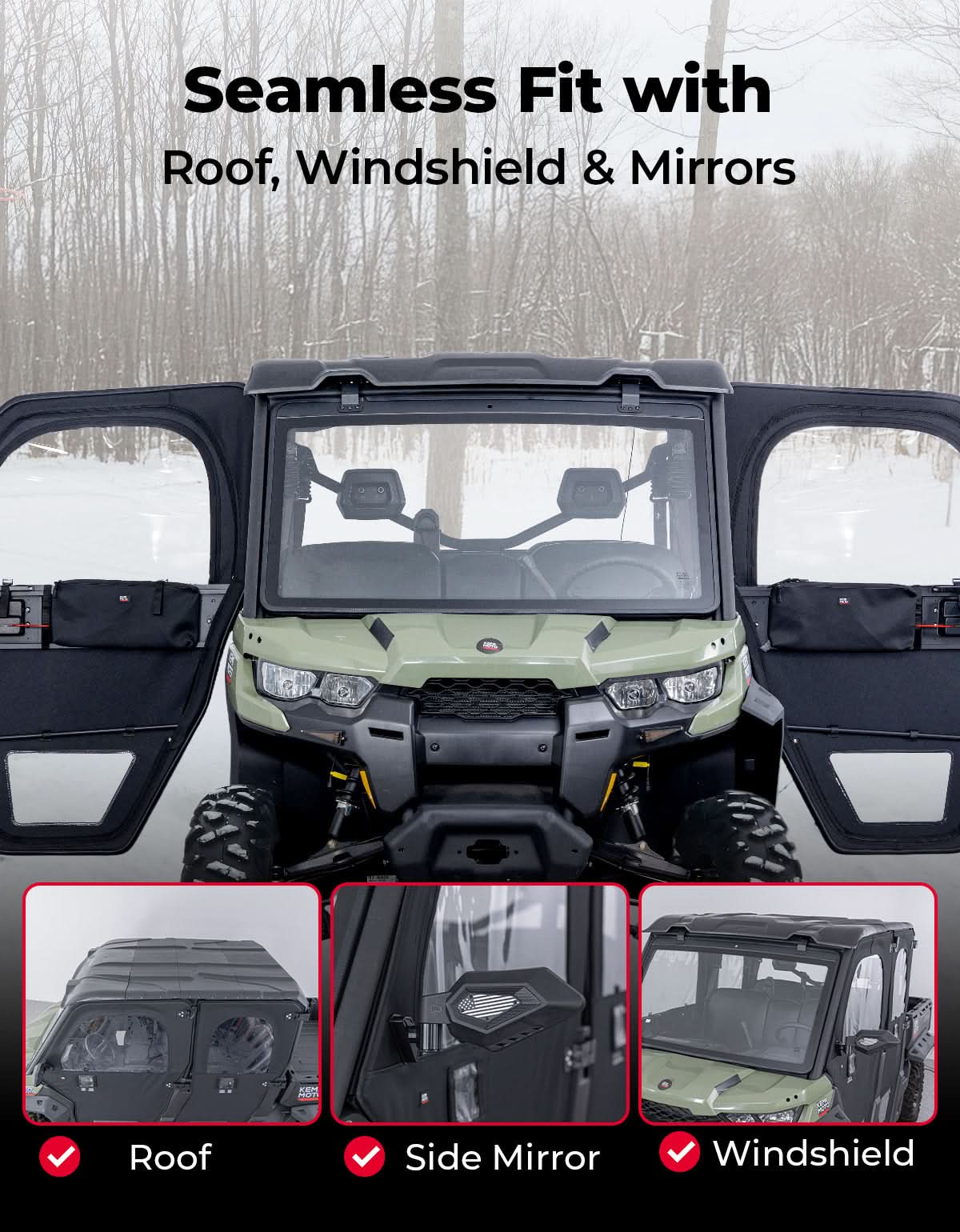 KEMIMOTO Defender Max HD7/8/9/10 porte kit completo antivento