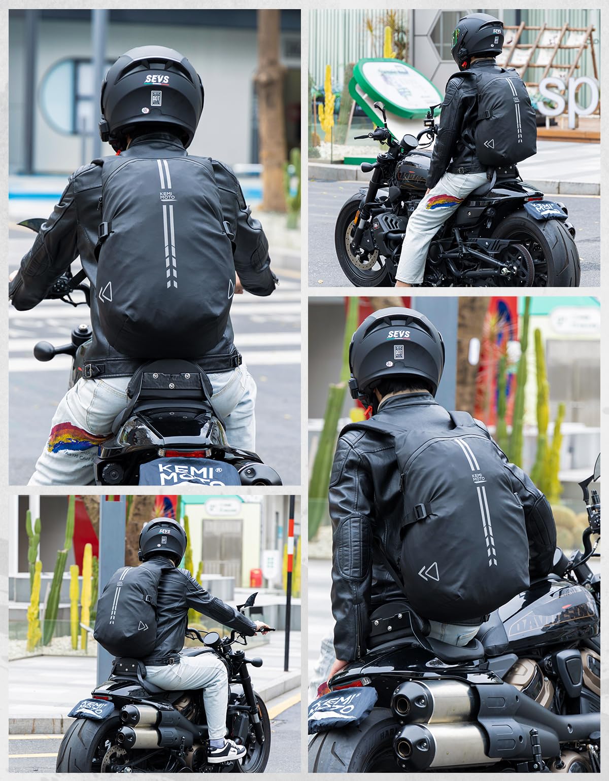 KEMIMOTO Zaino Moto 40L Porta Casco Impermeabile