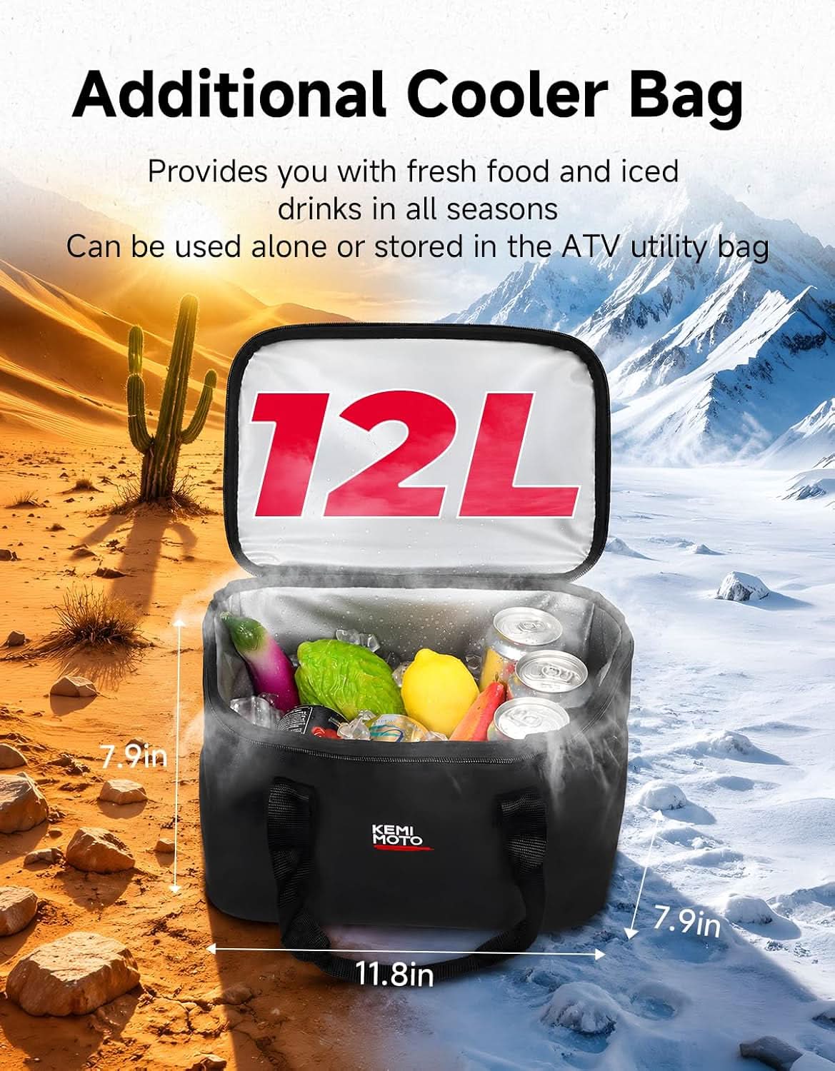 KEMIMOTO ATV Borsa Posteriore 73L con Frigo 12L