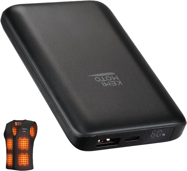 KEMIMOTO Batteria 5V 10000mAh Gilet Riscaldato USB