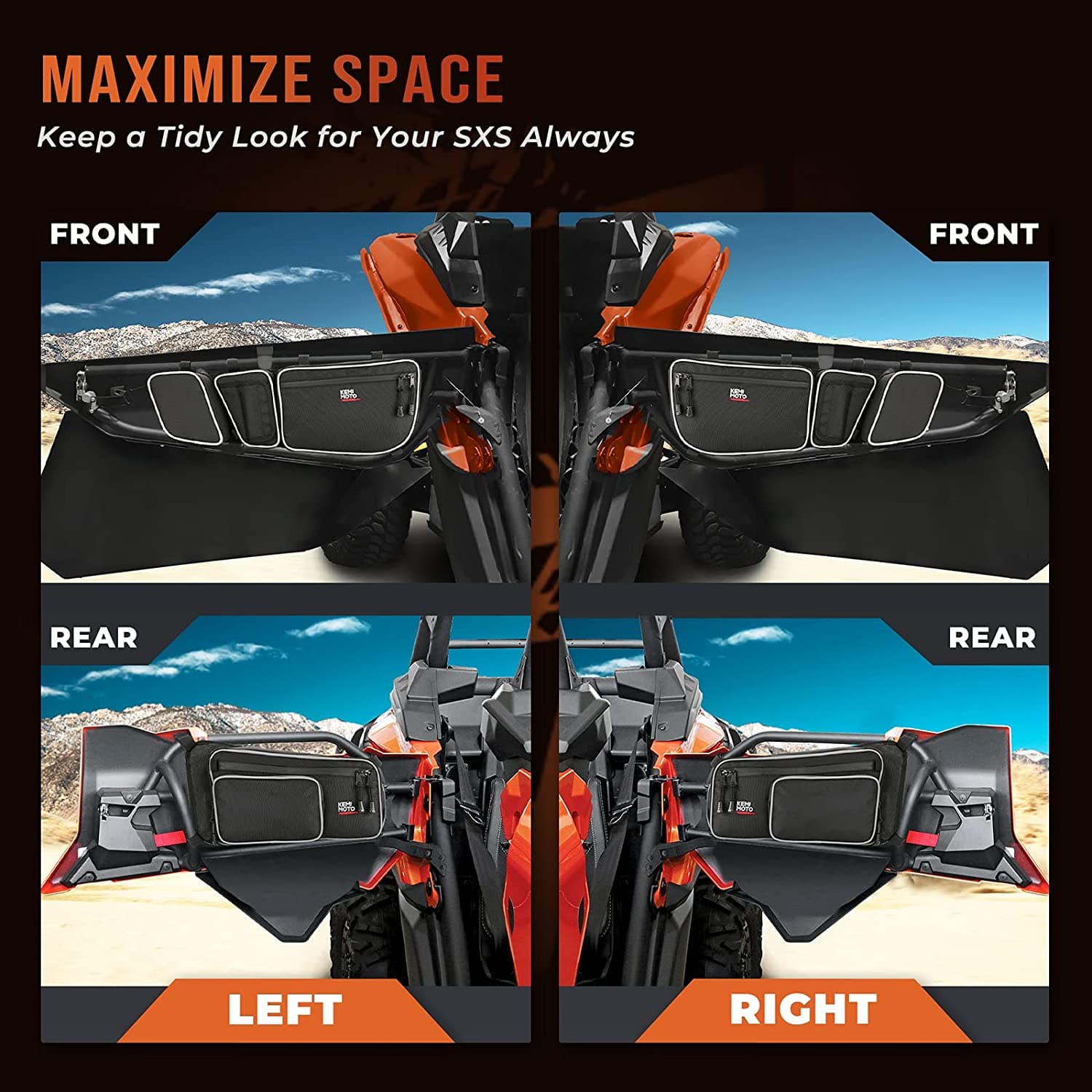 KEMIMOTO Maverick X3 Max Borse Porta Bordo Bianco 4pz