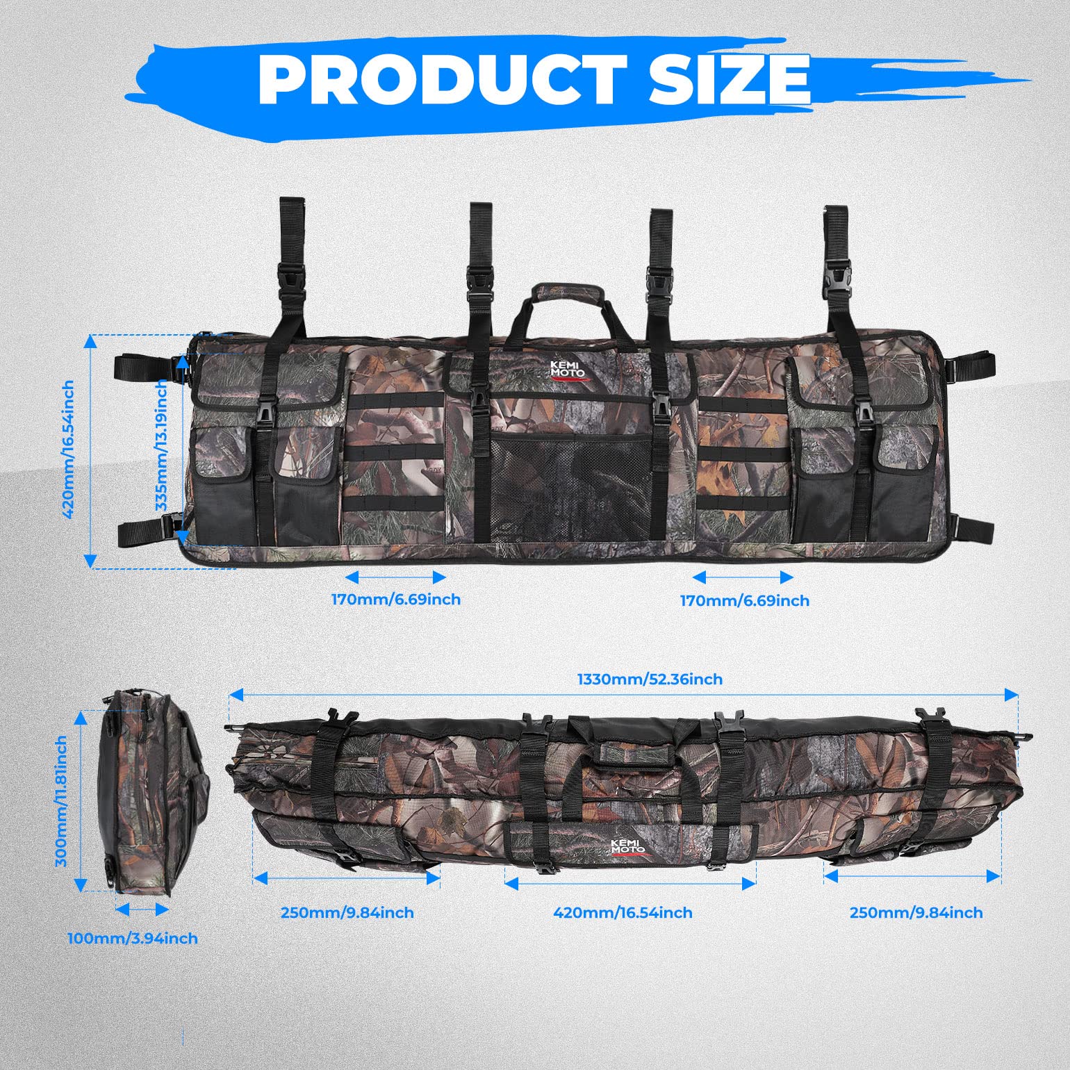 Kemimoto B0113 borsa portafucile UTV doppia mimetica