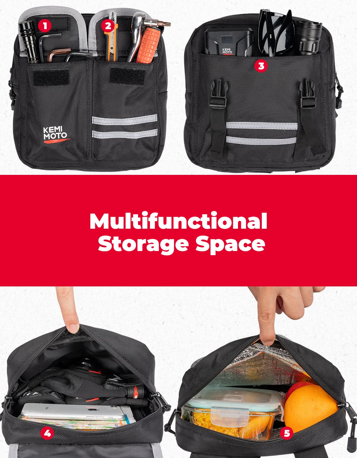 Kemimoto Borsa Serbatoio ATV Termica con Porta Telefono