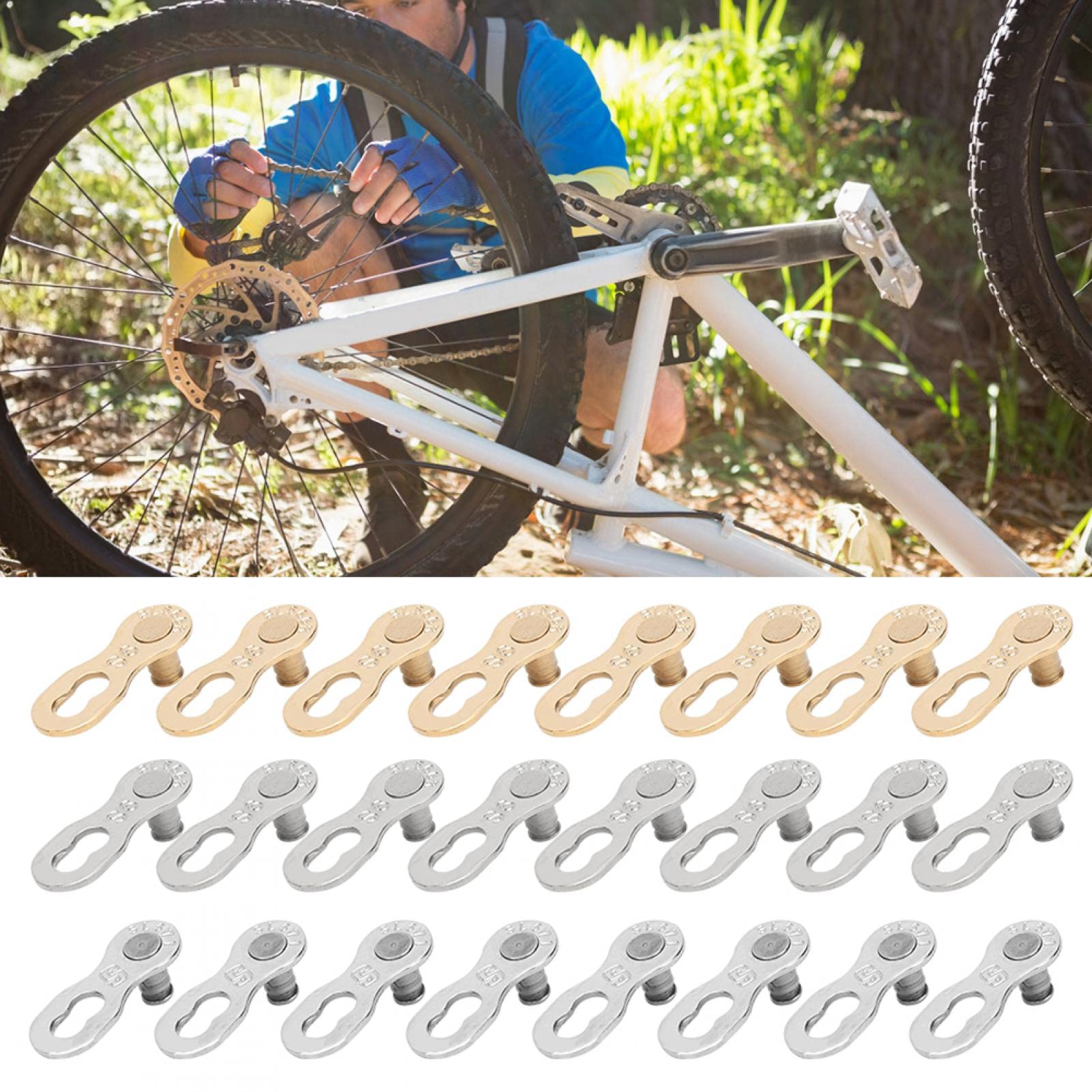Kuuleyn false maglie catena bici 6/7/8V argento 4 paia