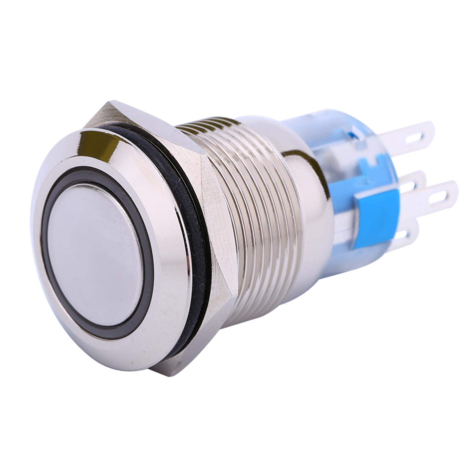 Kuuleyn Pulsante Metallo 12V LED Blu 19mm Impermeabile