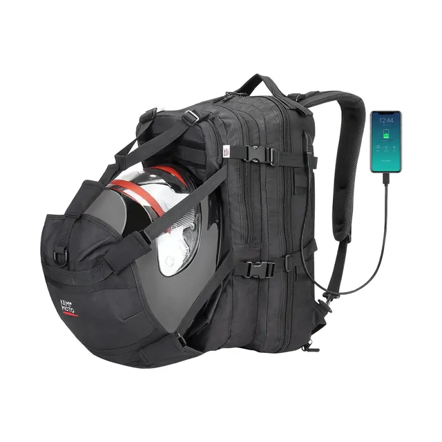 Kemimoto zaino casco moto 37L con porta USB