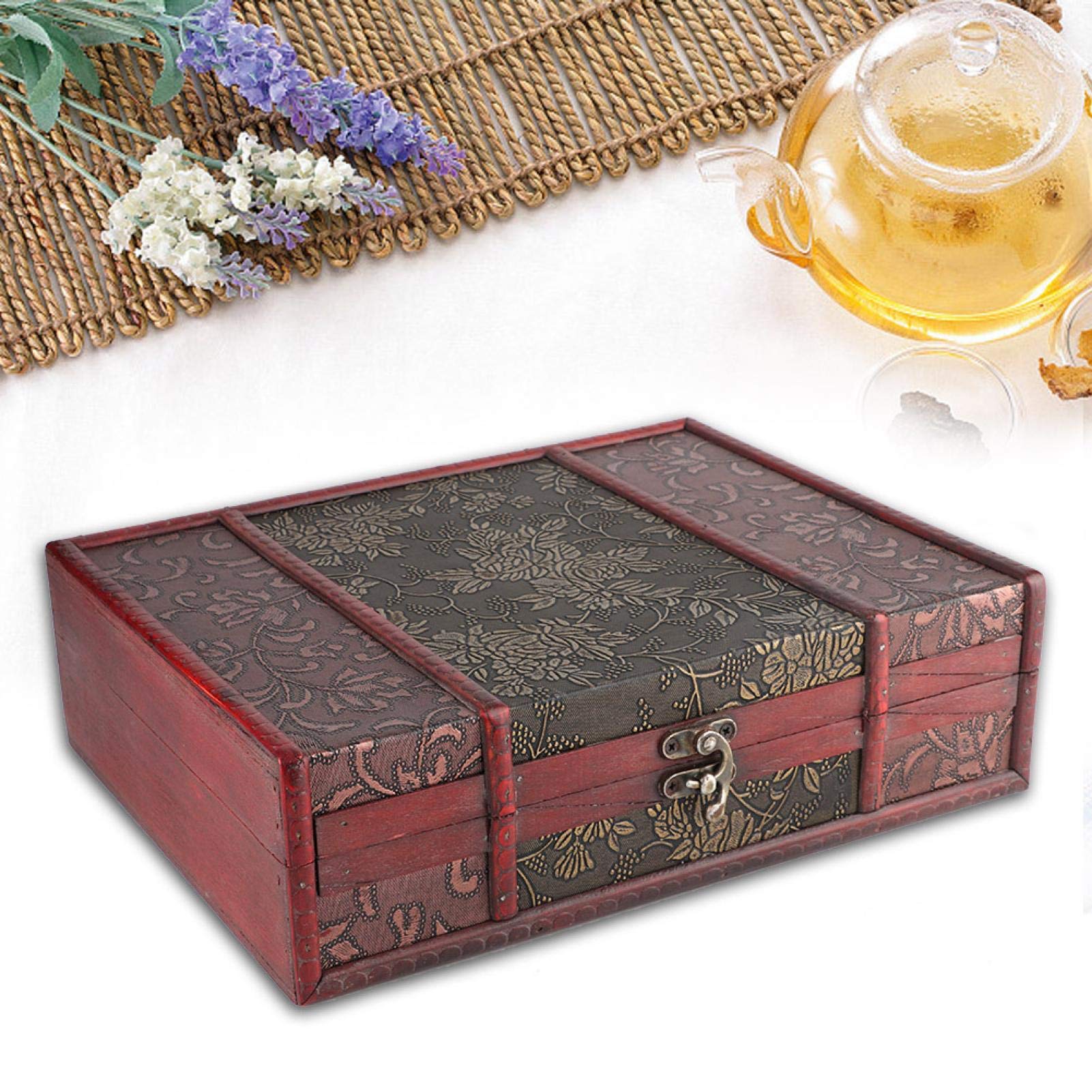 Kuuleyn Scatola Gioielli Legno Vintage con Chiusura Lega