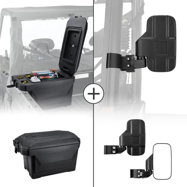 KEMIMOTO kit specchi e bauletto 45L Polaris Ranger